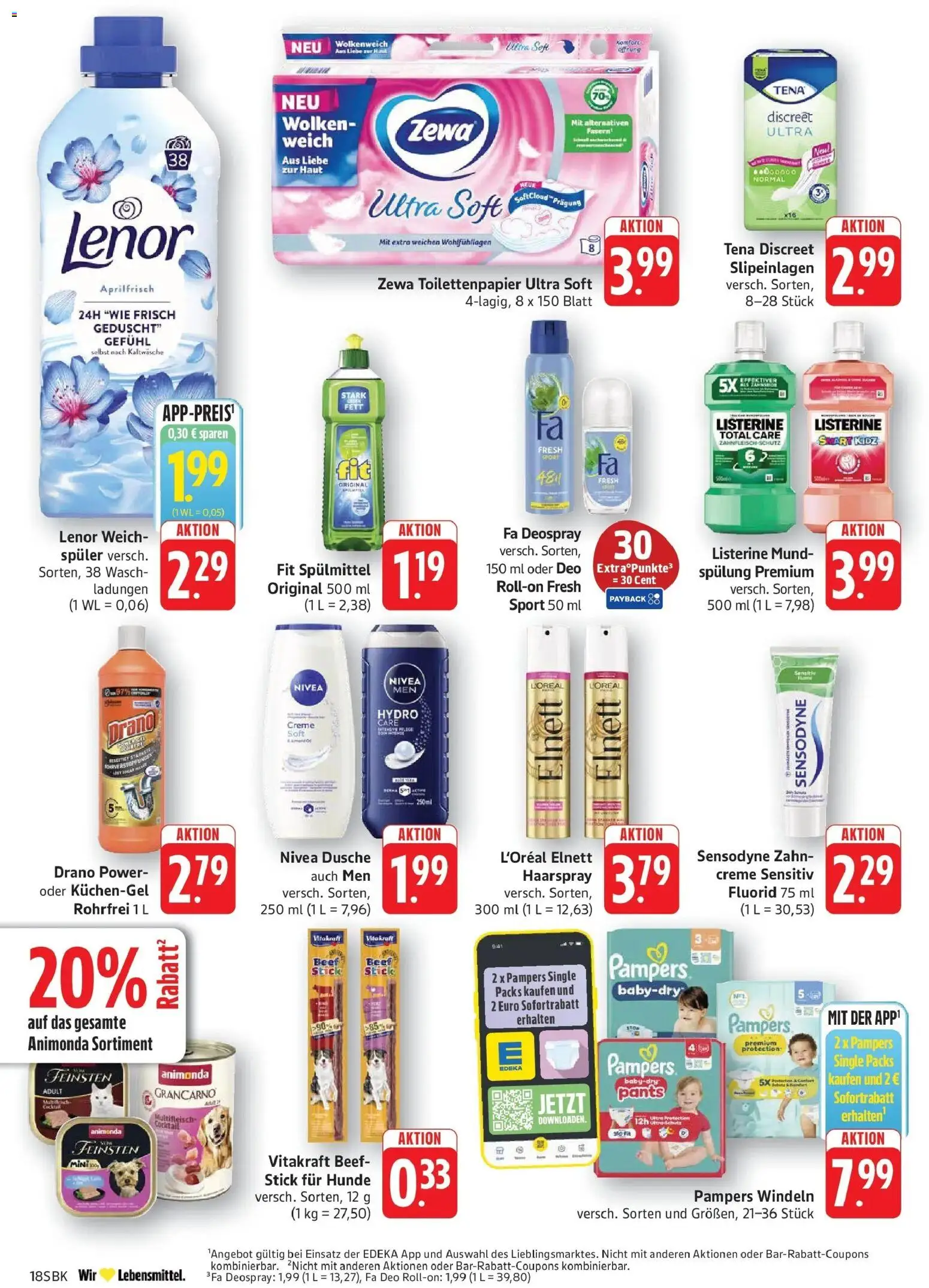 Edeka Prospekt Walldorf (ab 31.08.2026) » Angebote Online | Seite: 18 | Produkte: Lenor, Dusche, Zewa, Haarspray