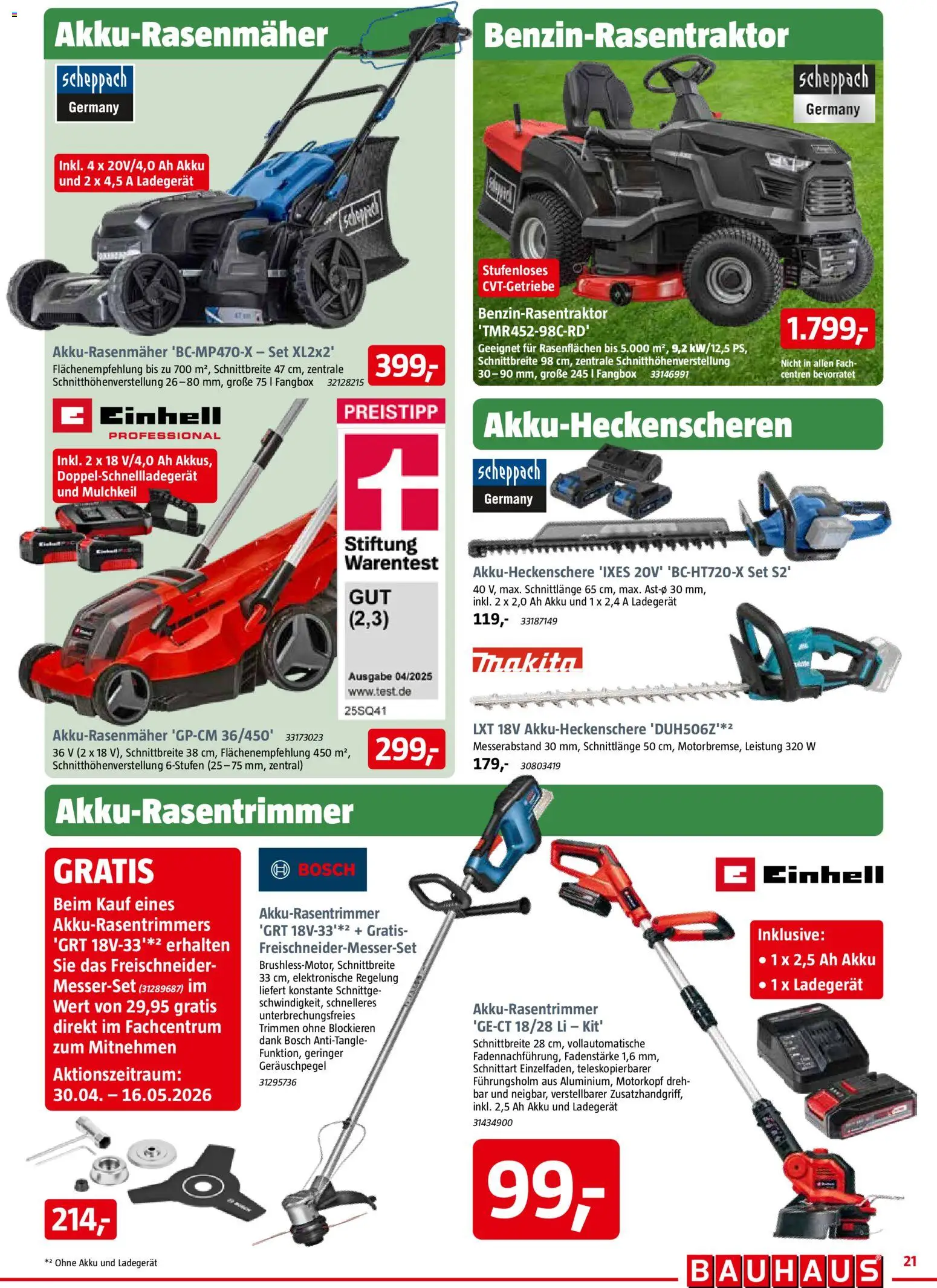Bauhaus Prospekt 	 – gültig ab 02.05.2026 | Seite: 21 | Produkte: Bosch, Ladegerät
