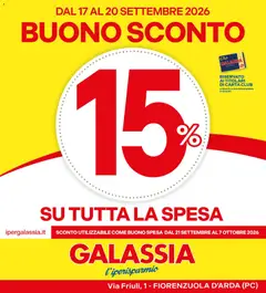Anteprima del volantino Galassia volantino Buono Sconto valido a partire dal 17/09/2026