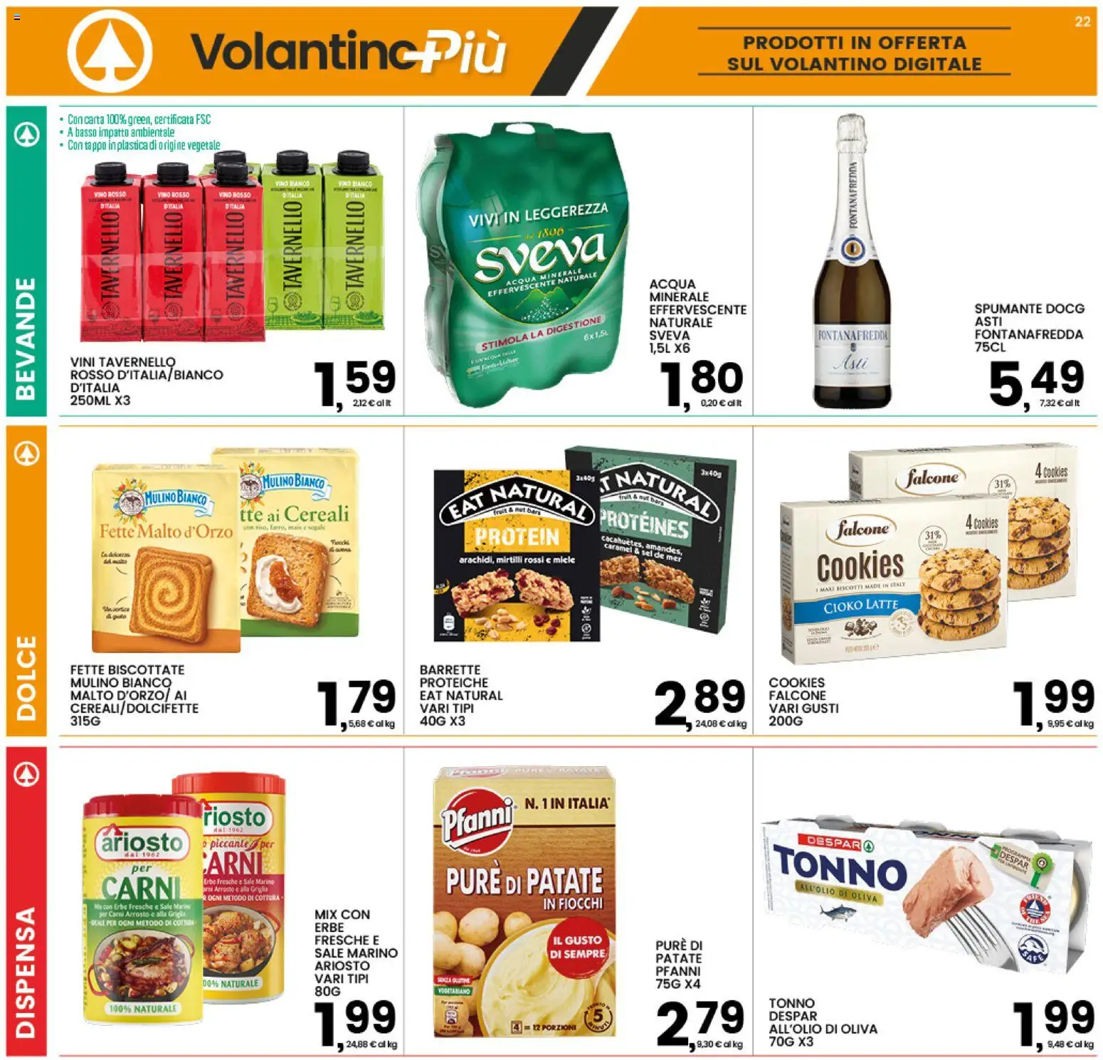Volantino Interspar del 22/10/2026 | Pagina: 22 | Prodotti: Erbe, Sale, Vino, Fette biscottate
