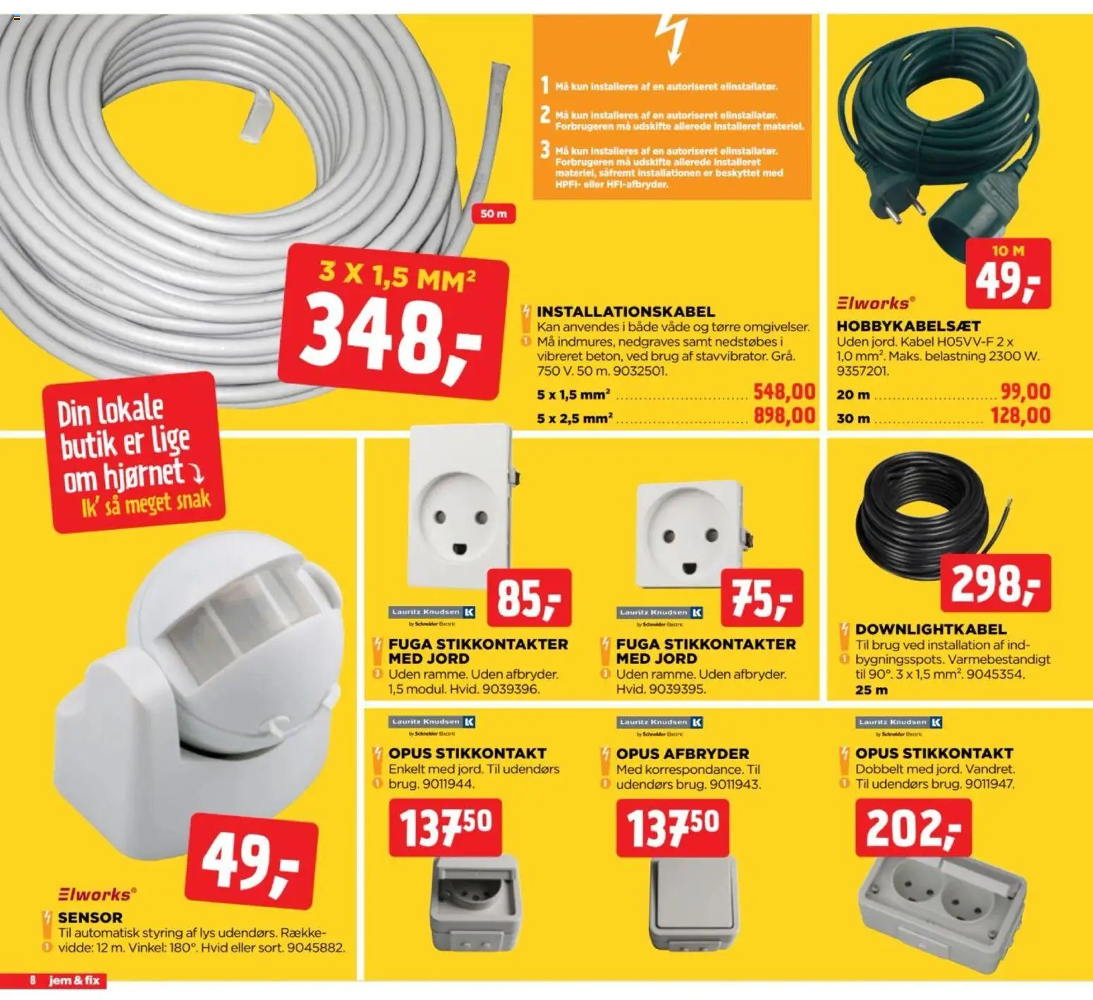Jem & fix tilbudsavis – gyldig fra 23/08/2026 | Side: 8 | Produkter: Stikkontakt, Kabel