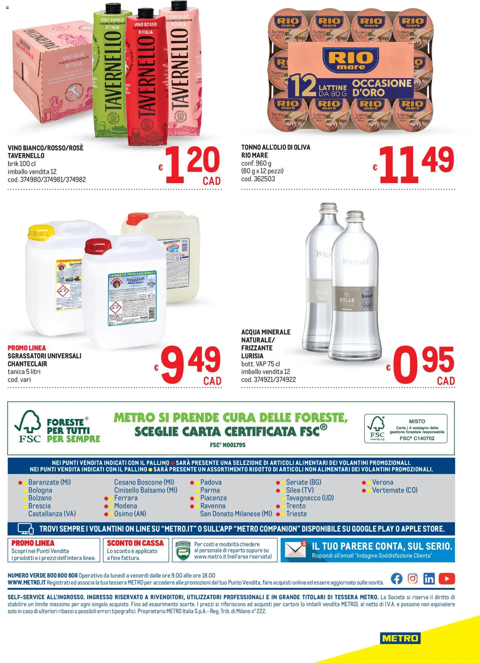 Volantino Metro del 28.05.2026 | Pagina: 40 | Prodotti: Acqua, Tonno, Acqua minerale, Vino rosso