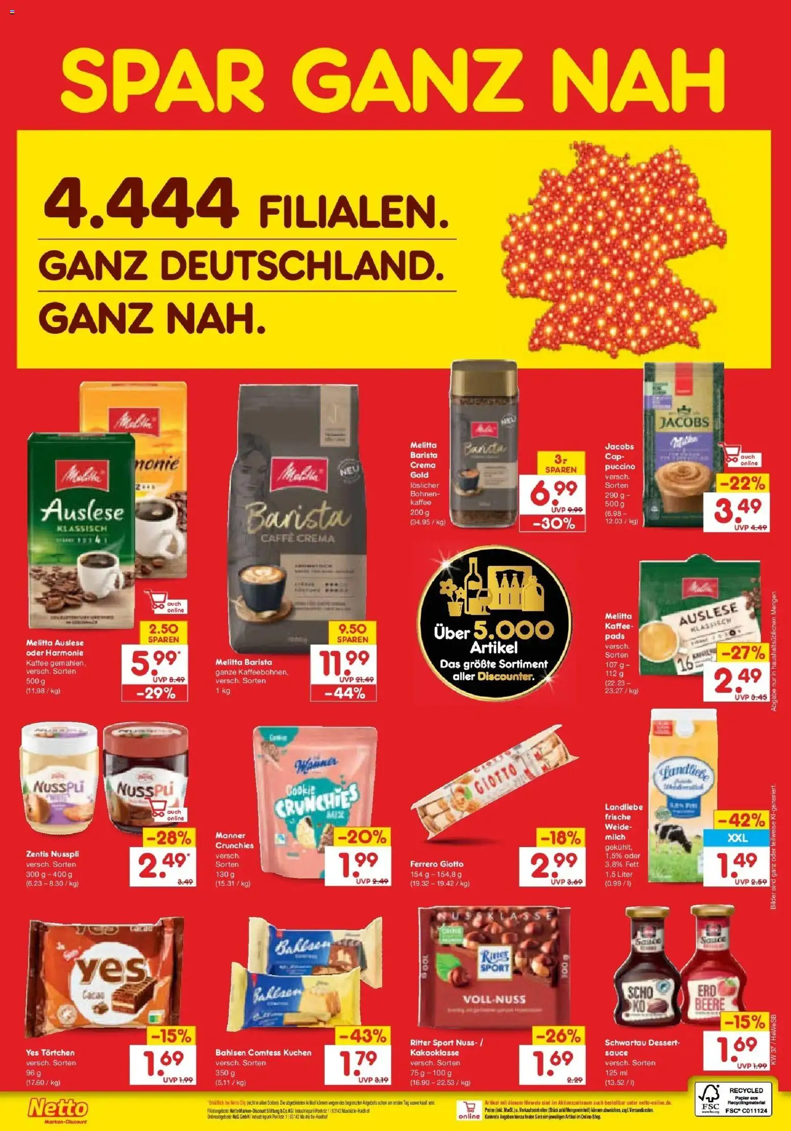Netto Marken-Discount Prospekt Hamburg – gültig ab 07.09.2026 | Seite: 2 | Produkte: Melitta kaffee, Ritter sport, Kuchen, Zentis nusspli