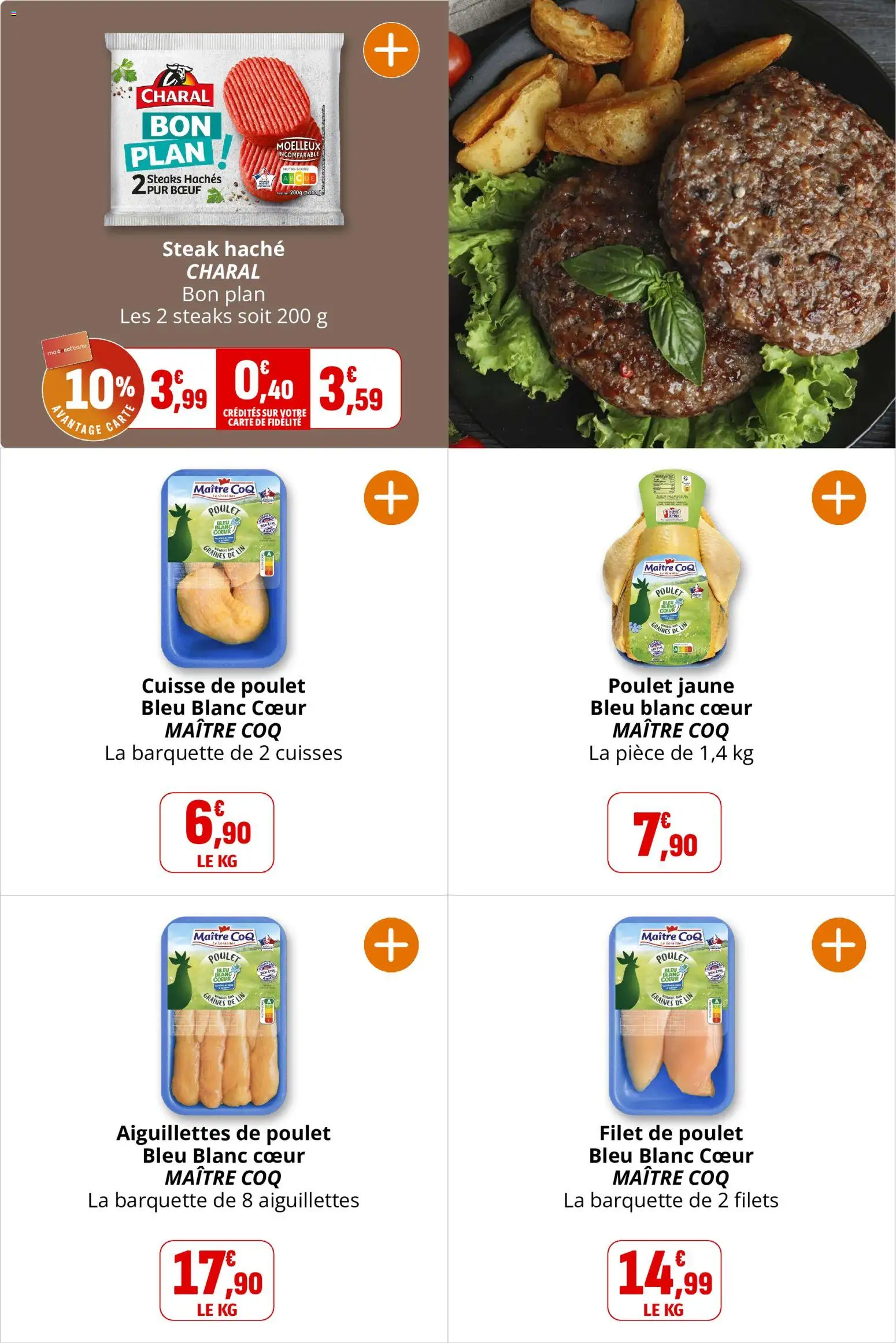 {H1} | Page: 11 | Produits: Poulet, Aiguillettes de poulet, Cuisse de poulet, Coq