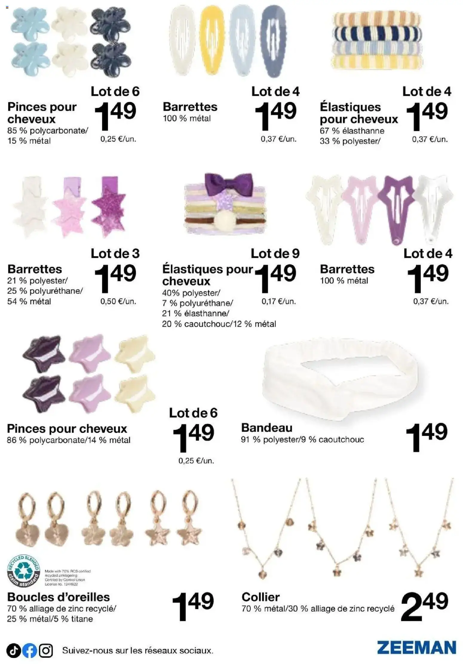 Zeeman - La rentrée avec notre nouvelle collection enfant à partir du 08/08/2026 - promo en ligne | Page: 17 | Produits: Pinces, Collier, Élastiques, Barrettes