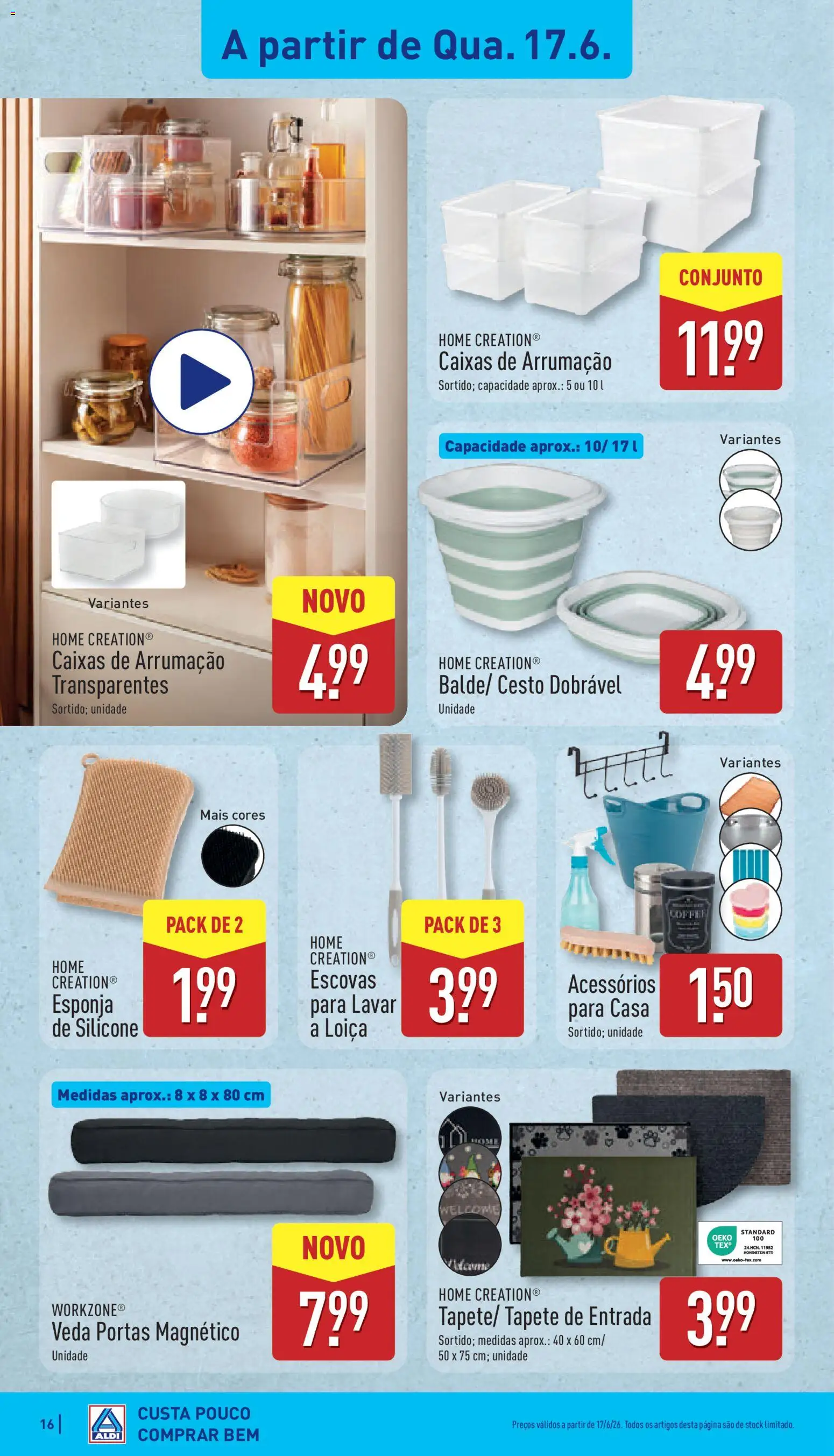 Aldi folheto │ válido de 15.06.2026 | Página: 16 | Produtos: Esponja, Portas, Tapete