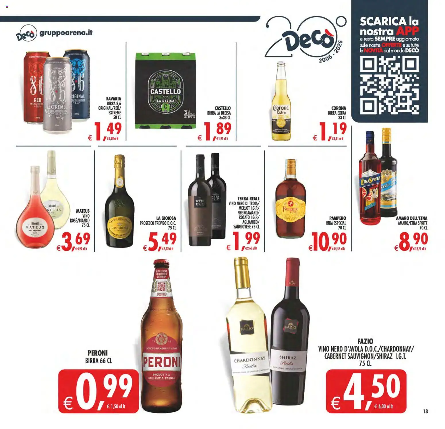Volantino Decò del 28.04.2026 | Pagina: 14 | Prodotti: Birra, Prosecco, Vino, Amaro