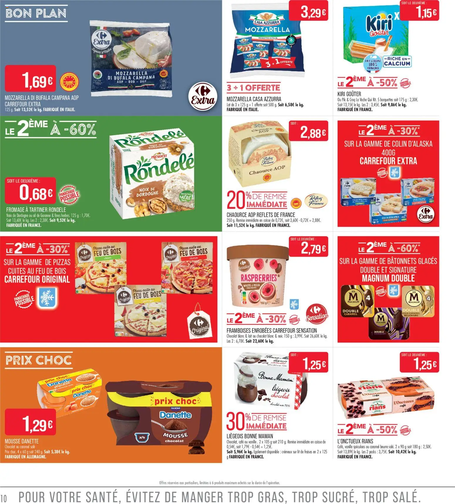 {H1} | Page: 10 | Produits: Lit, Bob, Fromage à tartiner, Fraises