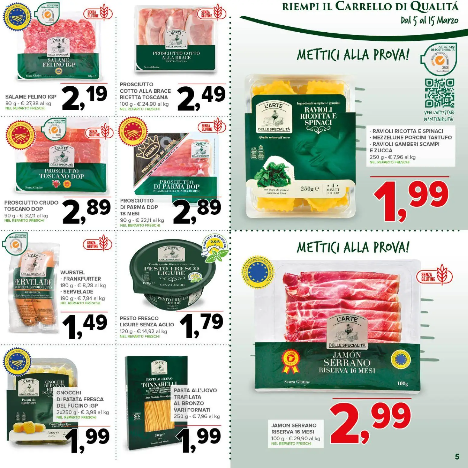 Volantino Todis del 05.03.2026 | Pagina: 5 | Prodotti: Tartufo, Prosciutto Cotto, Aglio, Ricotta