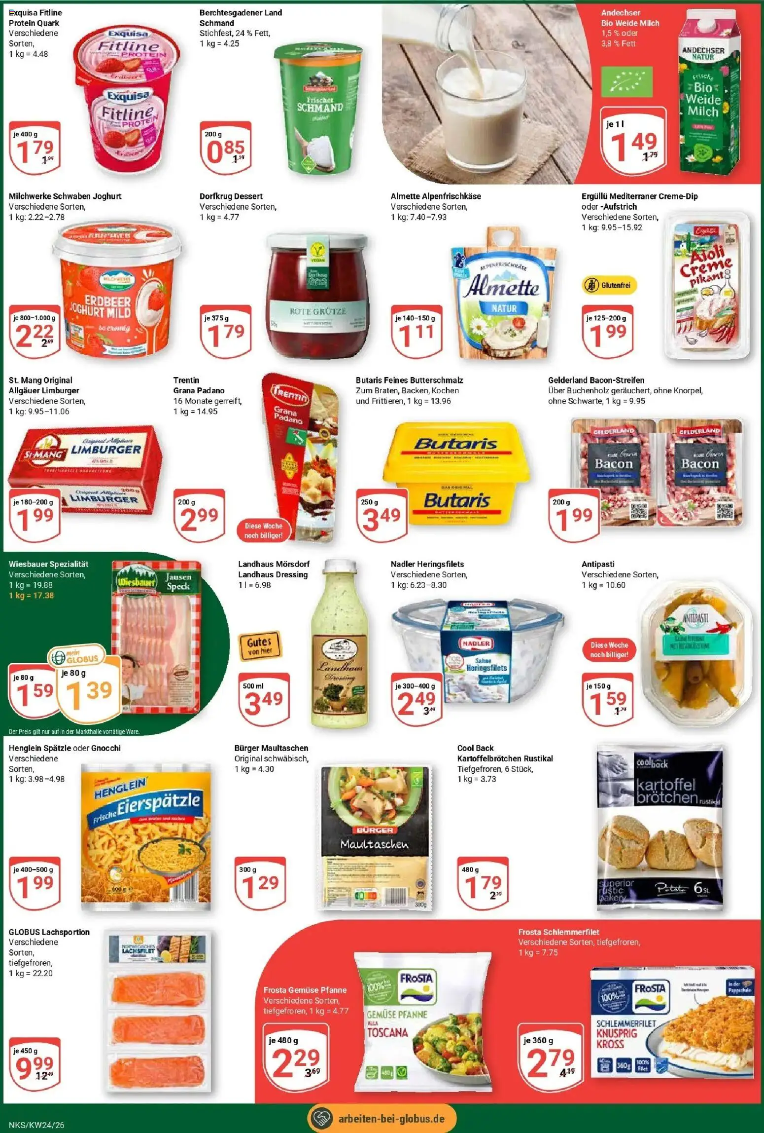Globus Prospekt Neunkirchen – gültig ab 08.06.2026 | Seite: 4 | Produkte: Almette, Milch, Joghurt, Exquisa
