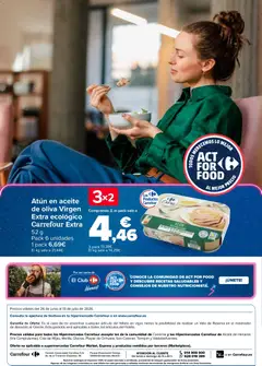 Vista previa Atún en aceite de oliva Virgen Extra ecológico Carrefour Extra, 52 g Pack 6 unidades válido desde el 26/06/2026 | Página: 25