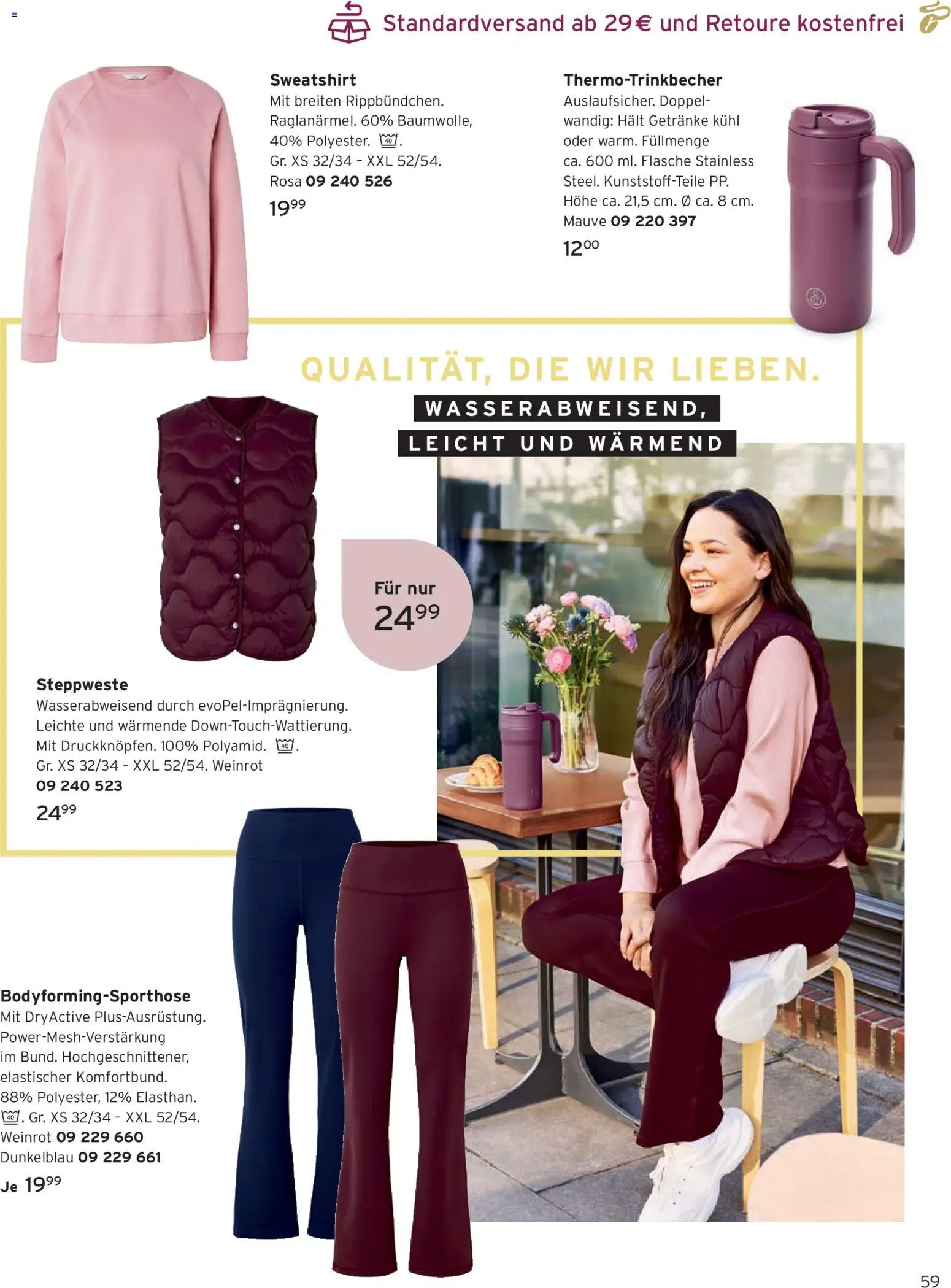 Angebote Tchibo – gültig ab 01.09.2026 | Seite: 59 | Produkte: Sweatshirt, Steppweste