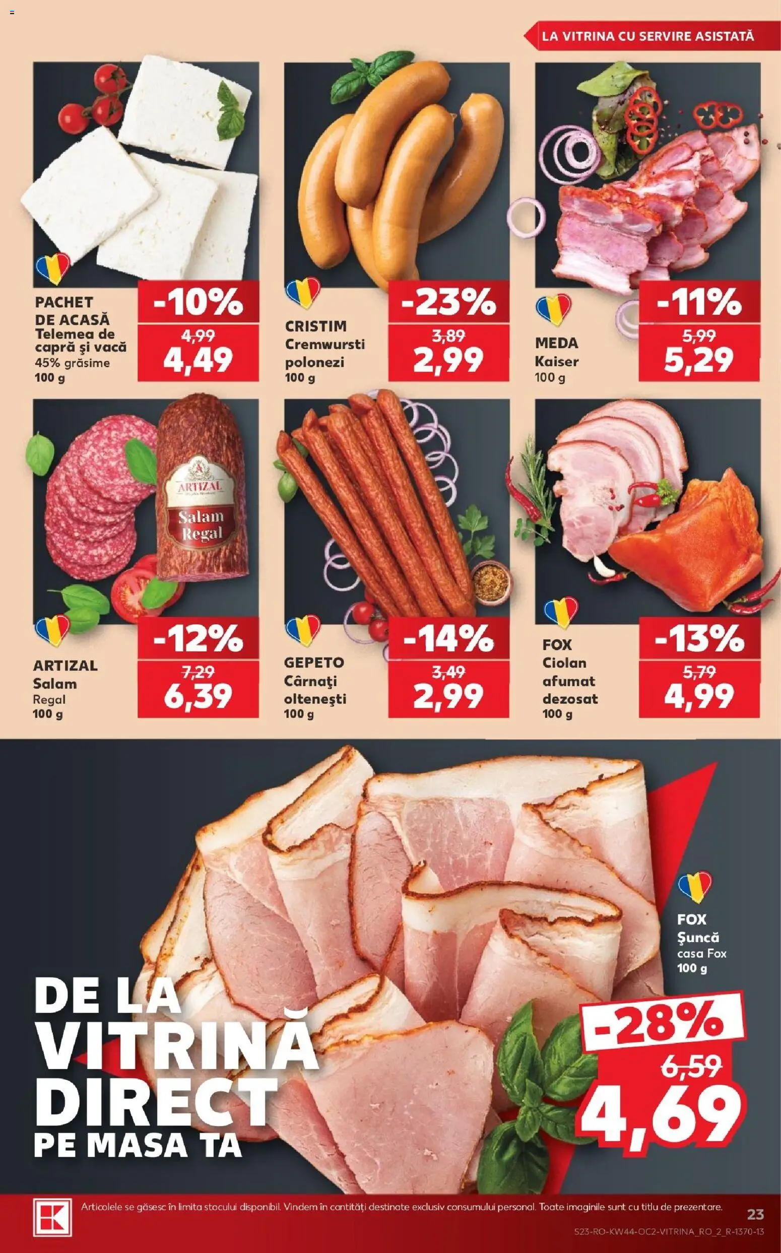 Kaufland Miercurea Ciuc 28.10.2026 - Revista si Oferta | Pagină: 23 | Produse: Masă, Fox, Șuncă, Cârnați