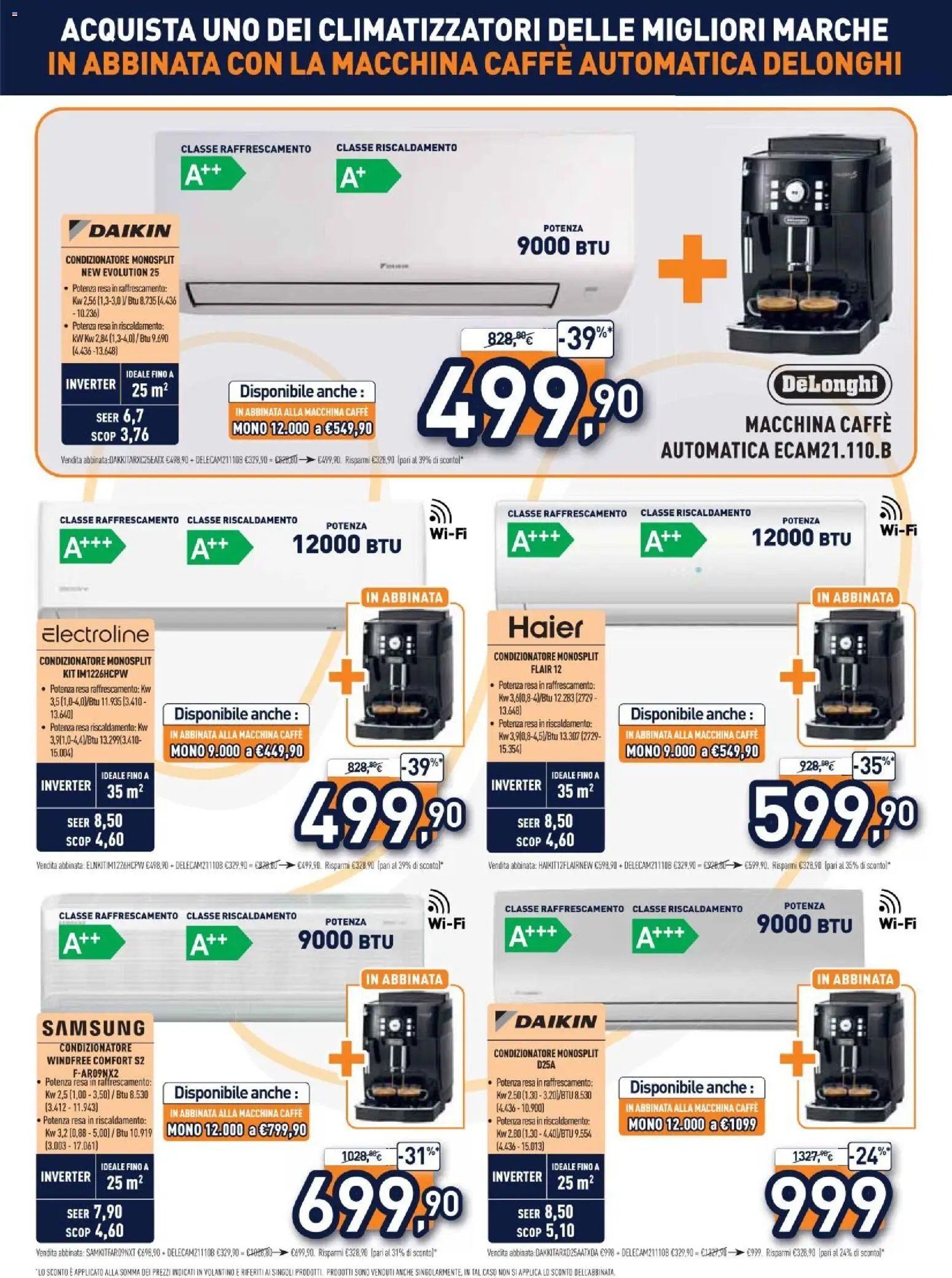 Volantino Unieuro del 07/09/2026 | Pagina: 33 | Prodotti: Caffè, Condizionatore, Samsung