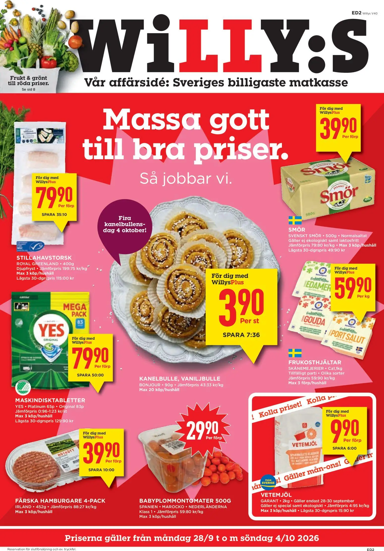 Willys reklamblad aktuell från 28/09/2026 | Sida: 1