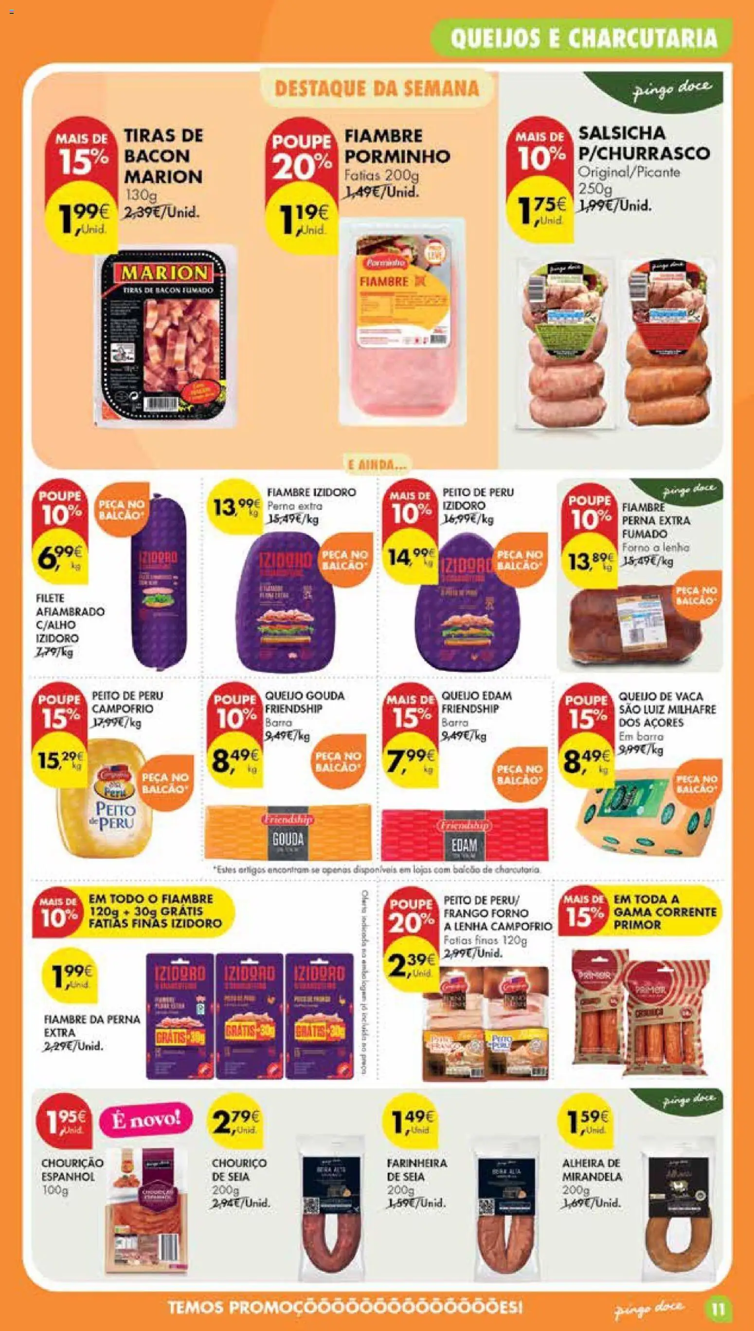 Pingo Doce Poupe Esta Semana Madeira │ válido de 08/09/2026 | Página: 11 | Produtos: Peito de peru, Salsicha, Queijo, Chouriço