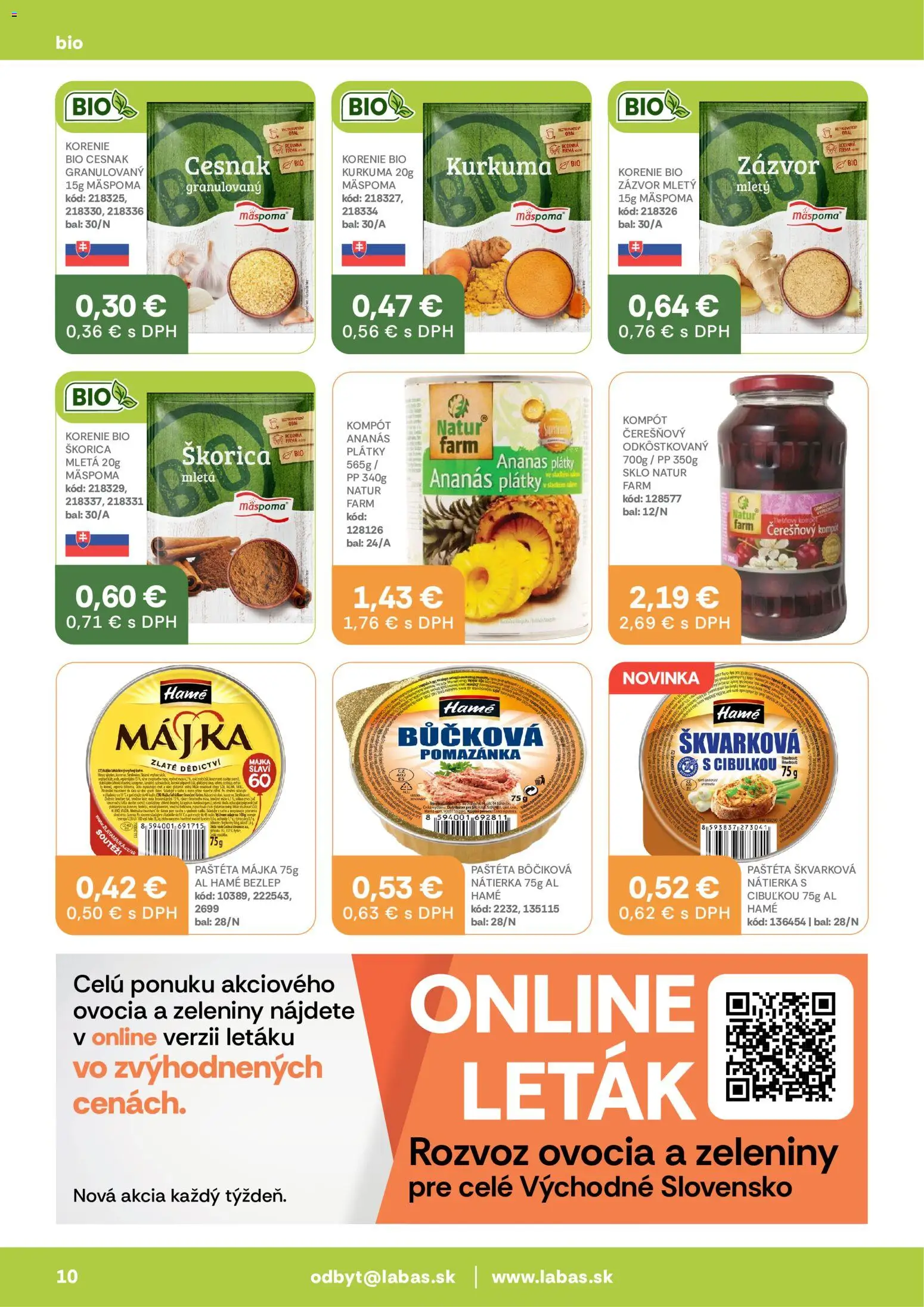 Nové Labaš akcie – leták je platný od 28.08.2026 | Strana: 10 | Produkty: Zázvor, Cesnak, Korenie, Paštéta