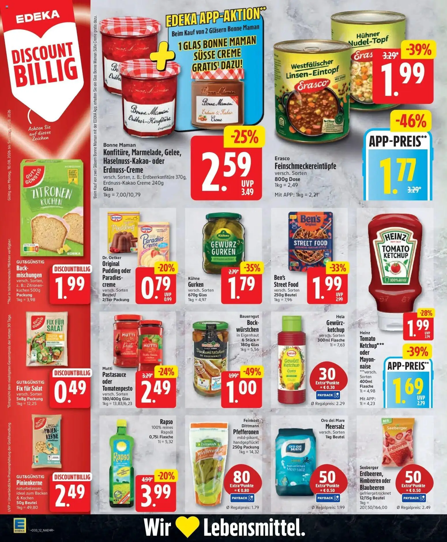 Edeka - Jubiläumshandzettel Schomacker – gültig ab 10.08.2026 | Seite: 14 | Produkte: Pudding, Blaubeeren, Gurken, Bonne maman