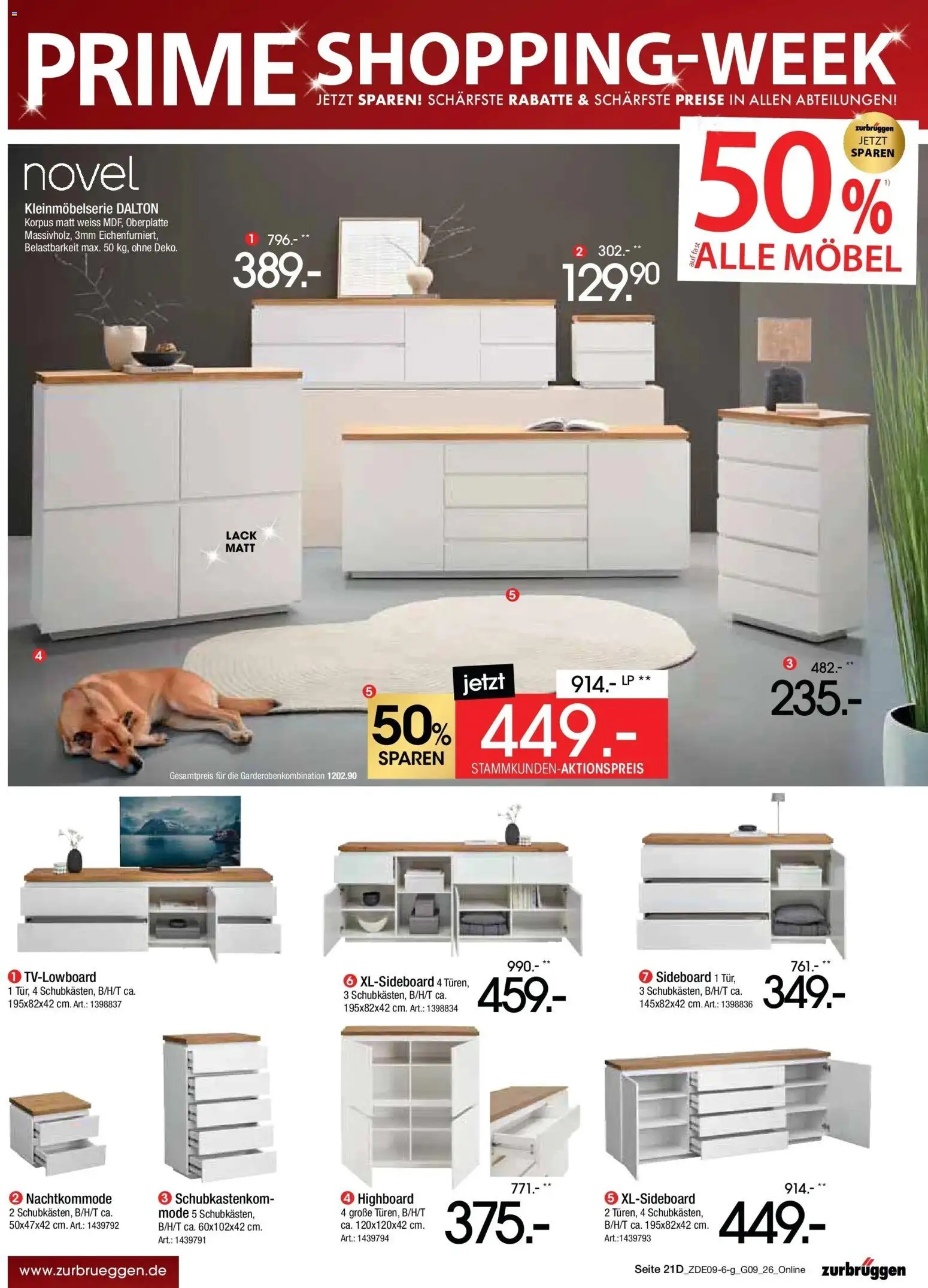 Zurbrüggen Prime Shopping week – gültig ab 12.09.2026 | Seite: 35 | Produkte: Sideboard, HIghboard