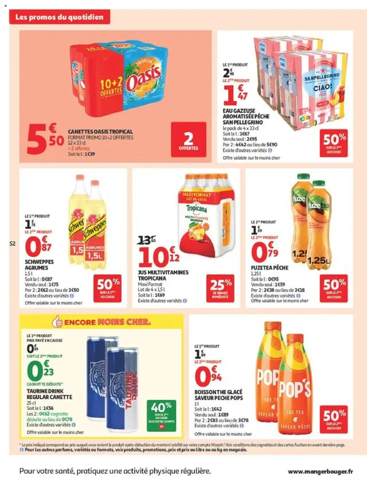 {H1} | Page: 52 | Produits: Agrumes, Multivitamines, Ice tea, Oasis tropical