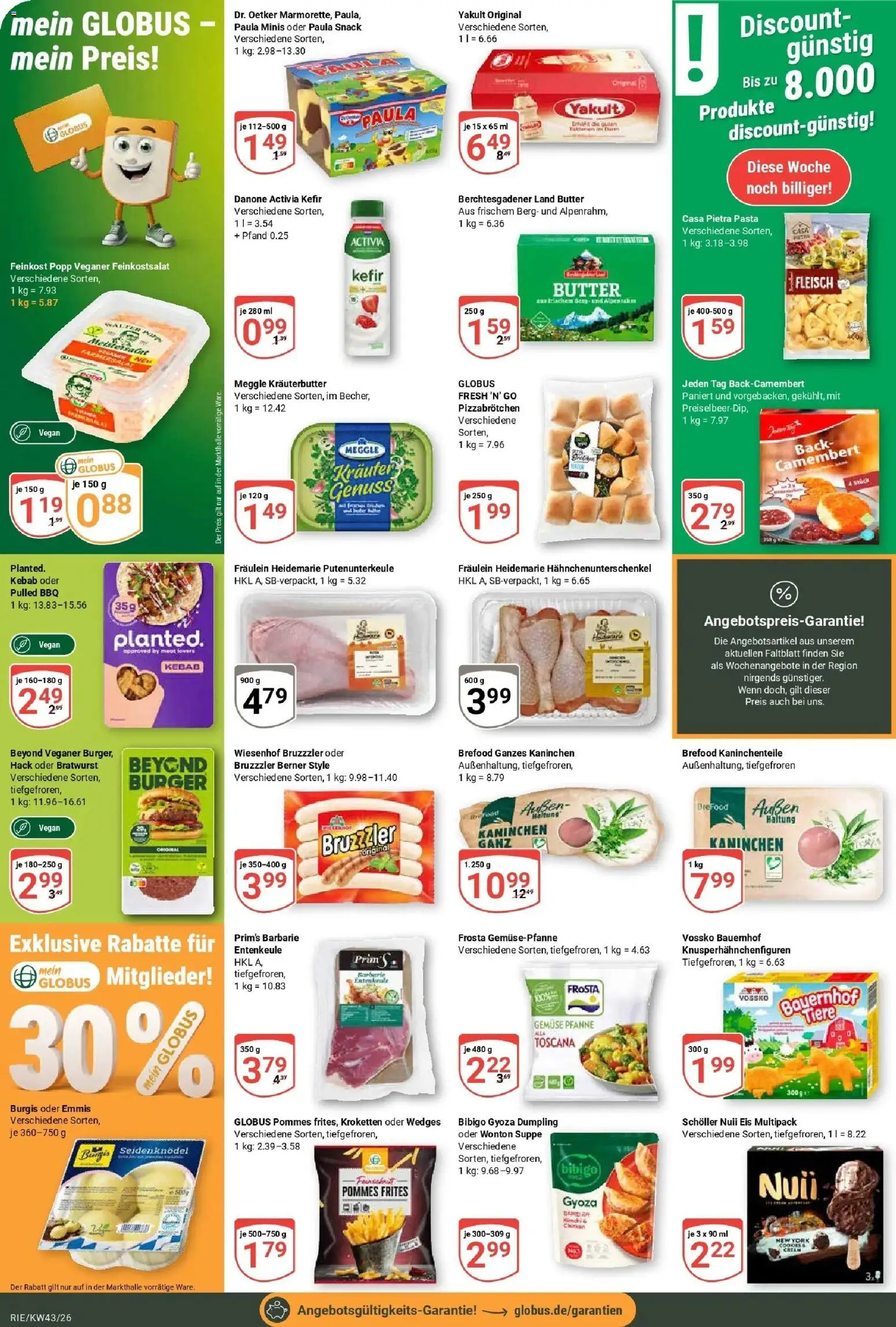 Globus Prospekt Bochum-Riemke (ab 19.10.2026) » Angebote online | Seite: 9 | Produkte: Butter, Burger, Fleisch, Eis