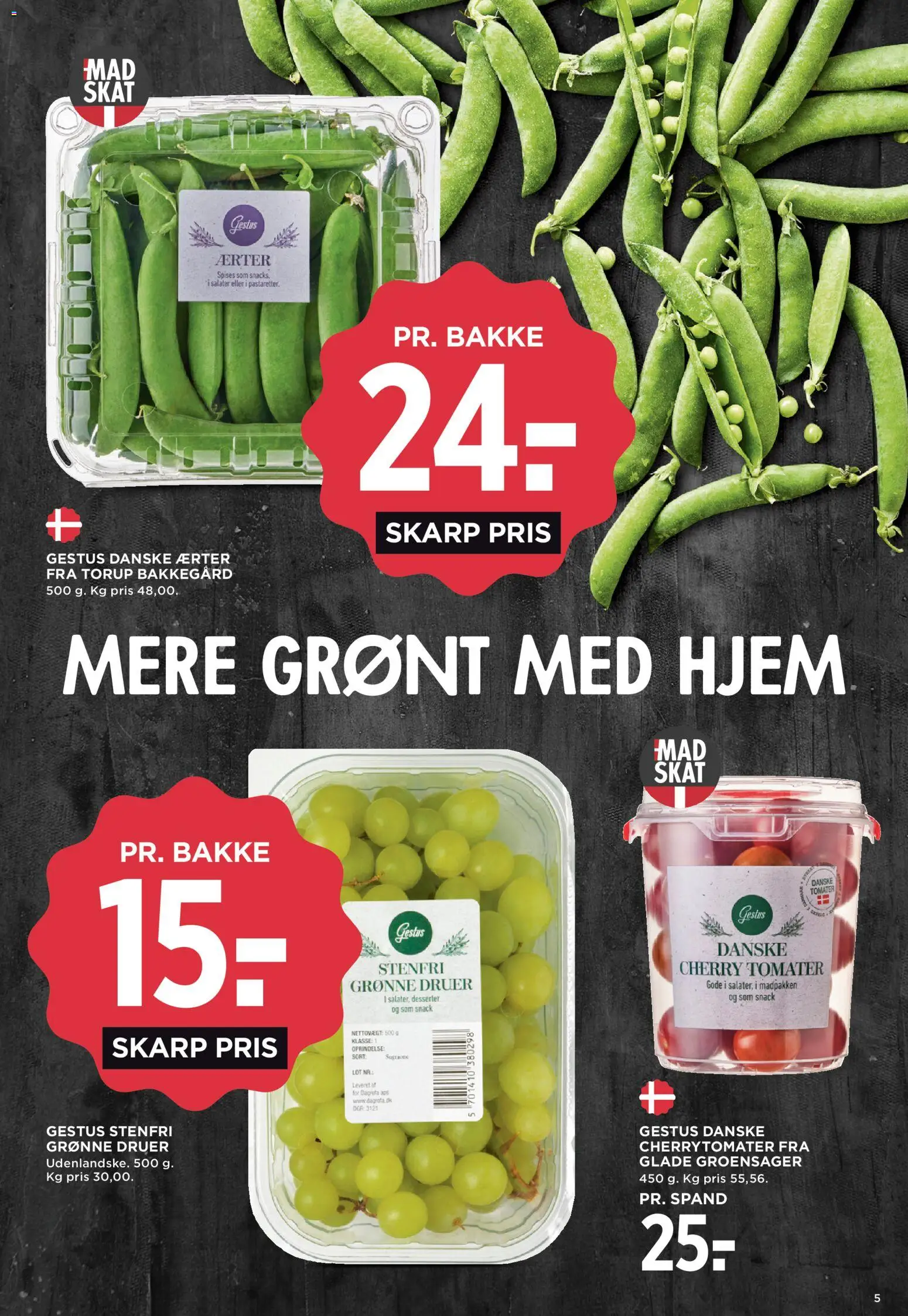 Meny tilbudsavis – gyldig fra 07/08/2026 | Side: 5 | Produkter: Cherry, Cherrytomater, Ærter, Søm