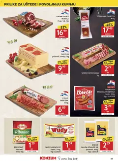 Konzum HR akciós újság - amely érvényes a következő dátumtól: 2026.09.23. | Oldal: 33 | Termékek: Podravka, Président, Gouda