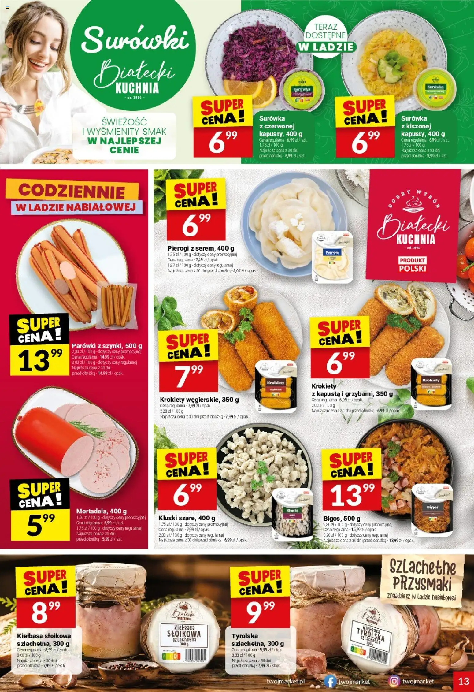 Twój Market gazetka od 02.09.2026 | Strona: 13 | Produkty: Pierogi, Parówki, Sok, Kluski