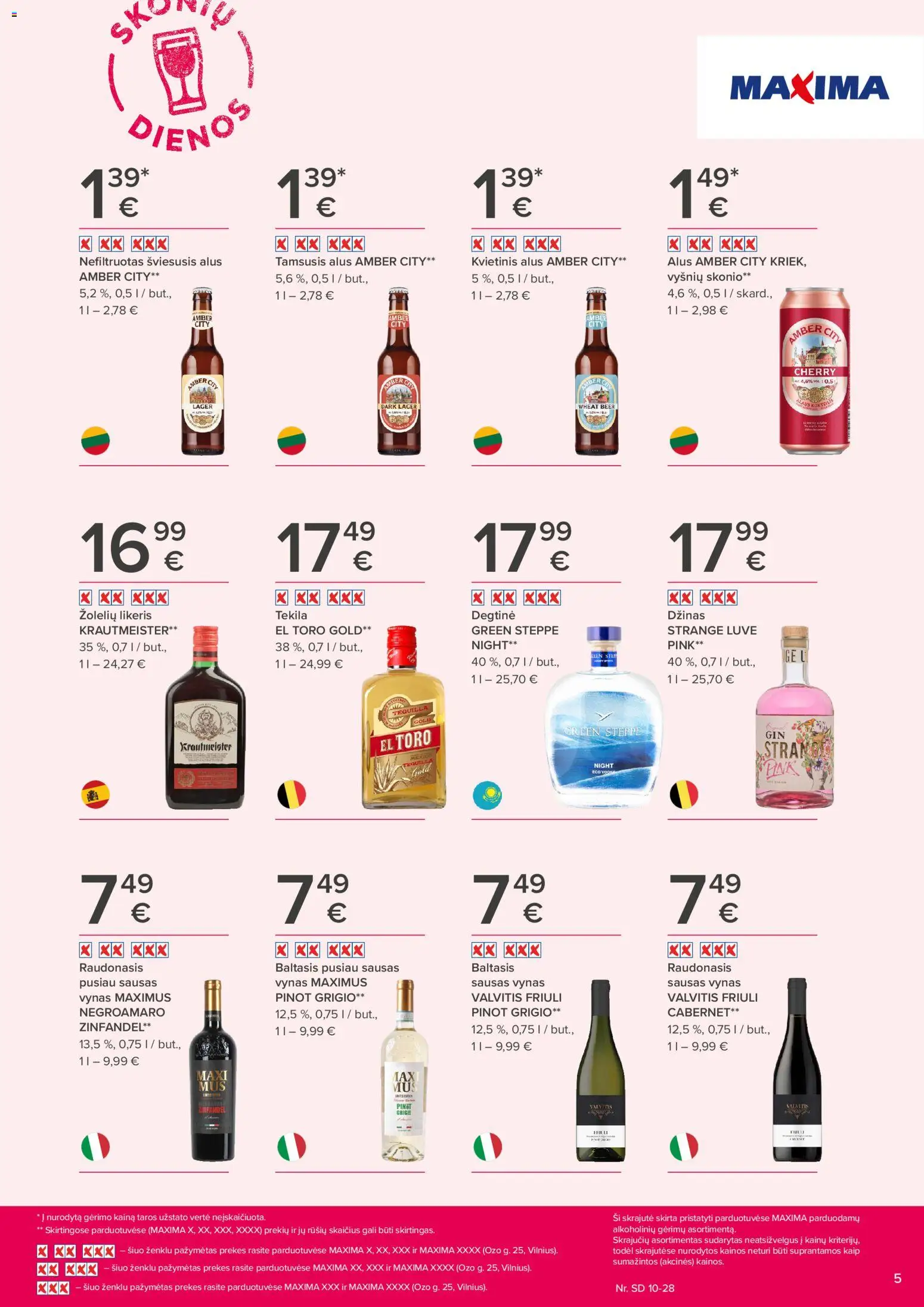 MAXIMA akcijos nuo 2026.10.15 | Puslapis: 5 | Prekių: Degtinė, Vynas, Alus, Džinas