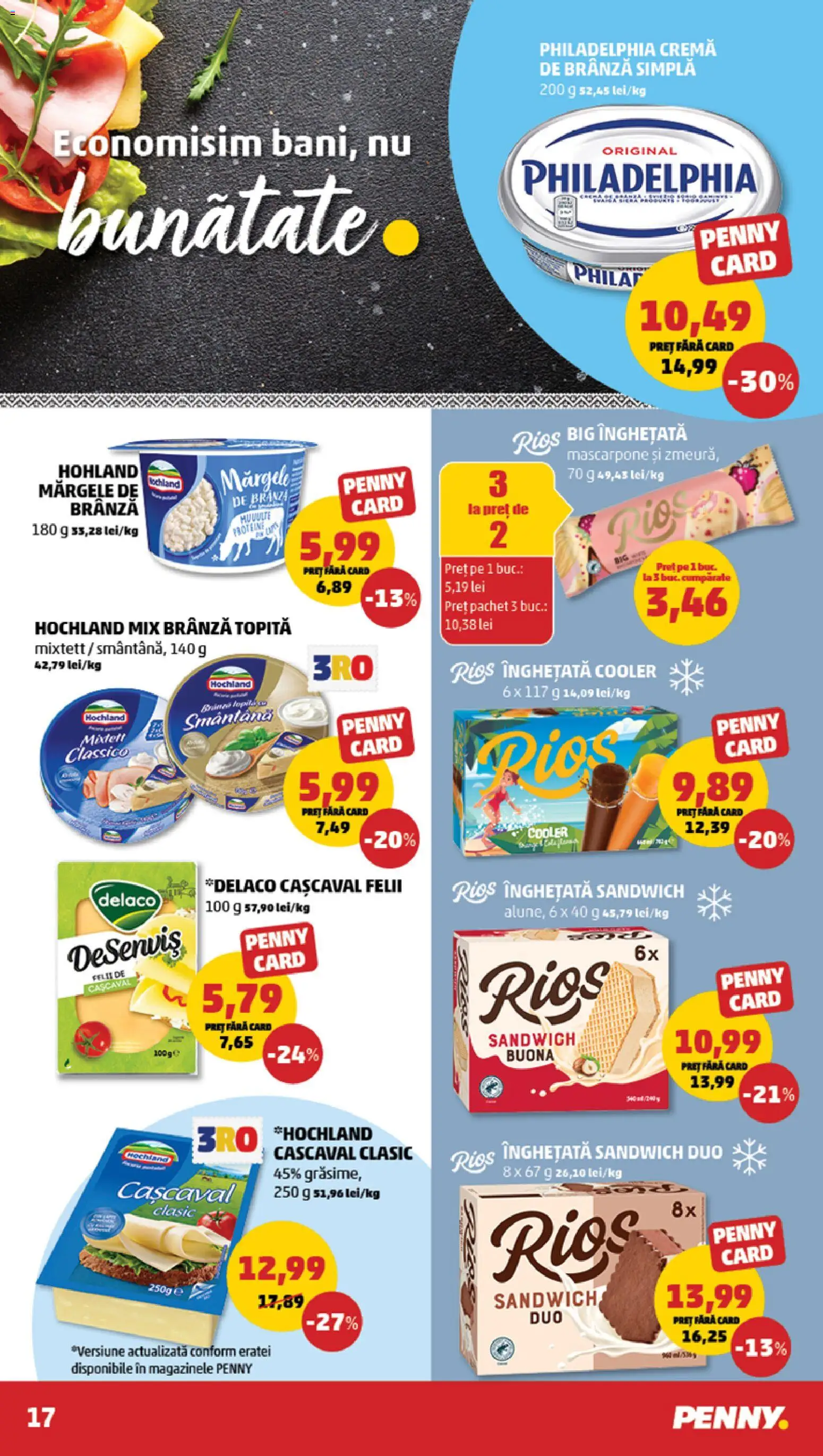Noul catalog PENNY – valabil de la 15.07.2026 | Pagină: 17 | Produse: Cooler, Hochland, Cremă de brânză, Înghețată