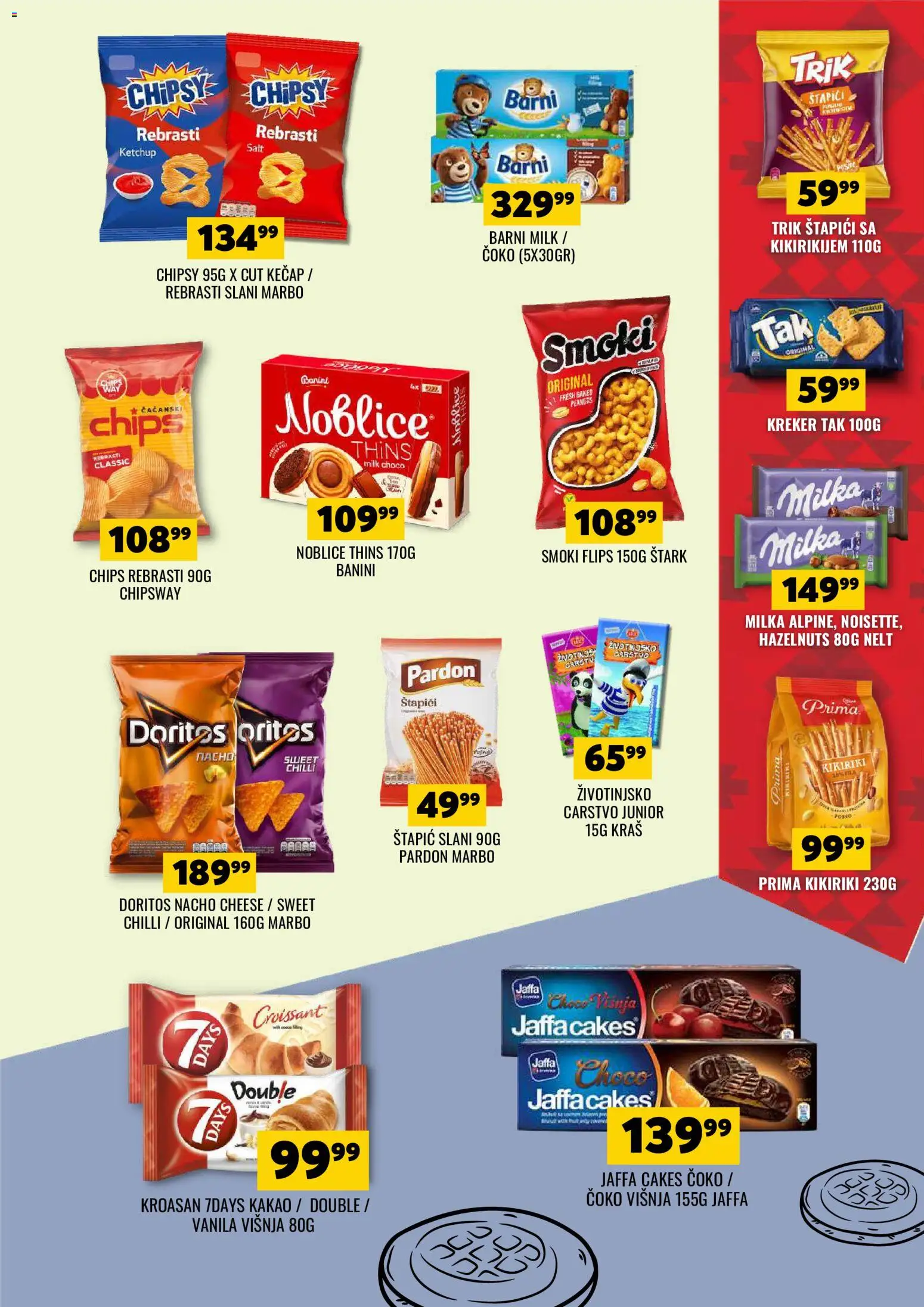 Tekijanka katalog - važi od 20.05.2026 | Strana: 13 | Proizvode: Kroasan, Noblice, Kikiriki, Doritos
