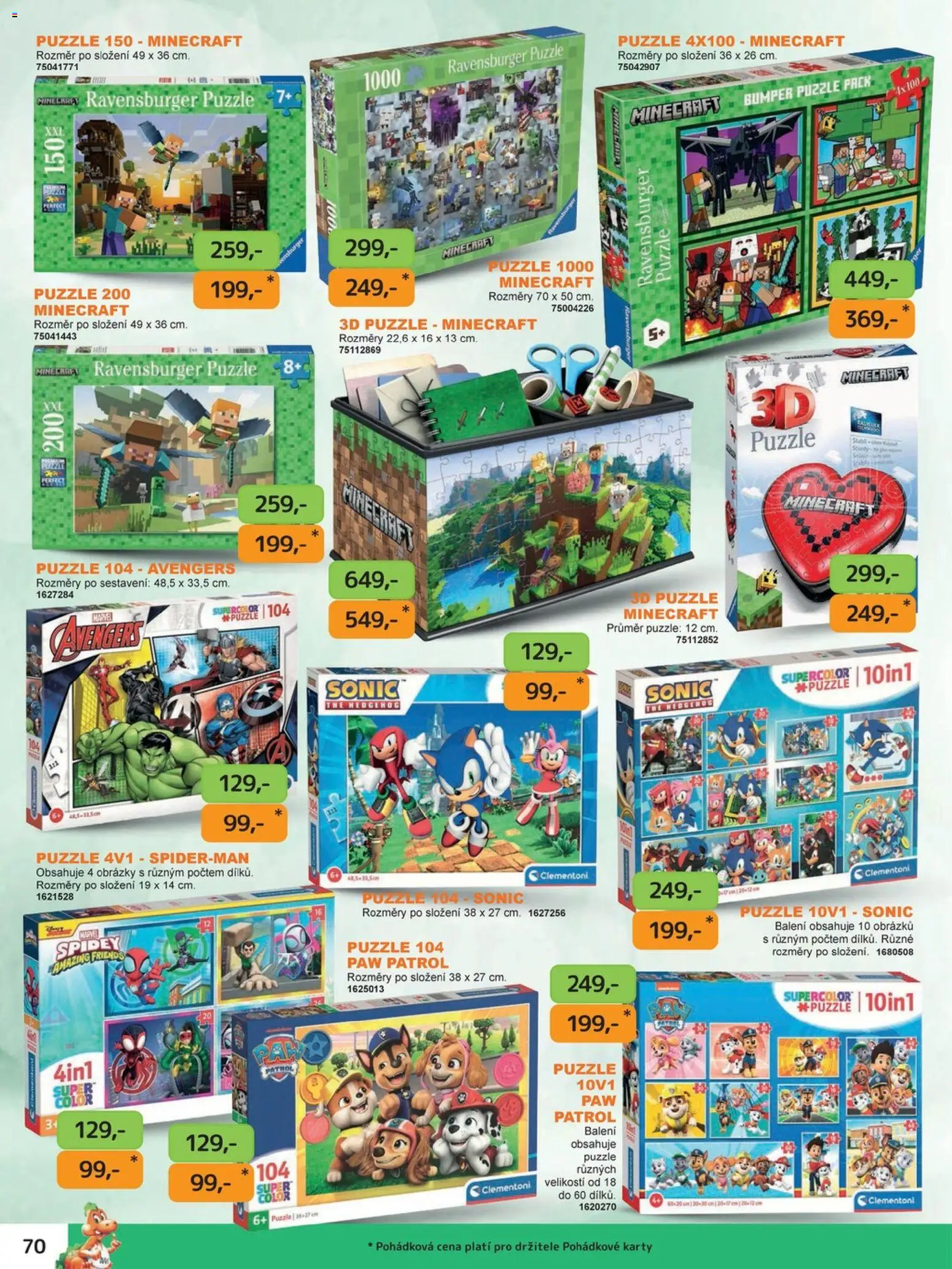 Dráčik katalog - Vánoce od 08.10.2026 | Strana: 70 | Produkty: Puzzle, Karty