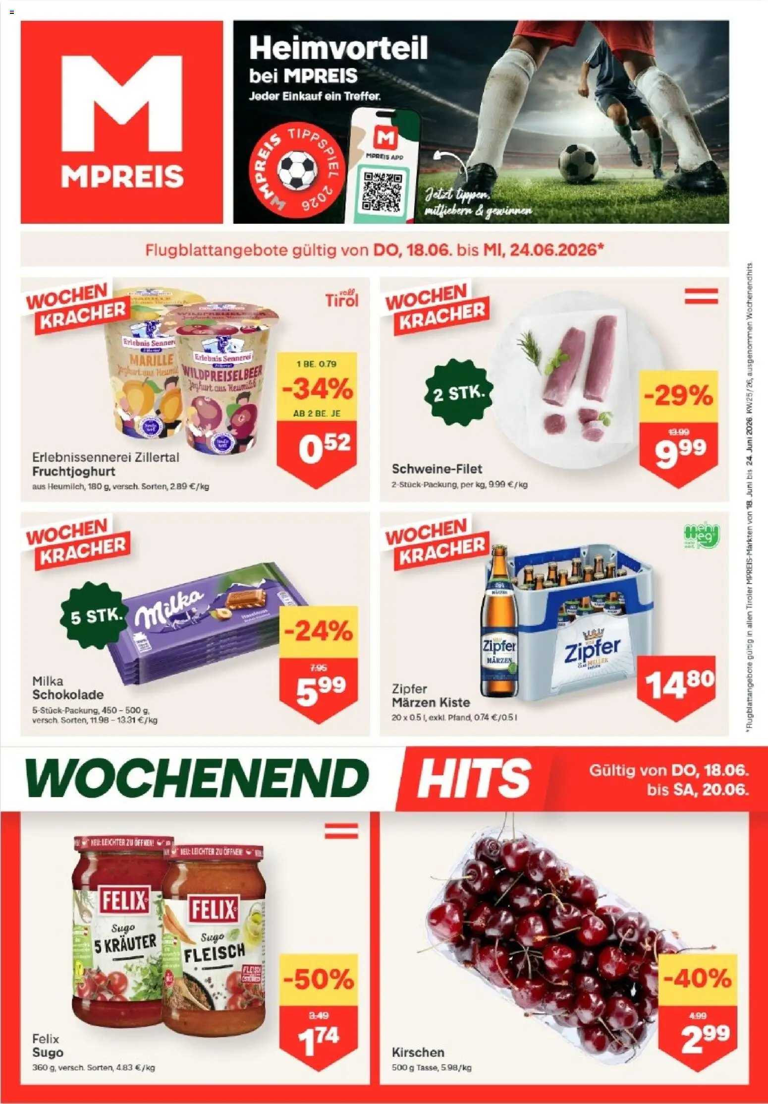 MPREIS Absam gültig ab 18.06.2026 | Seite: 1 | Produkte: Schokolade
