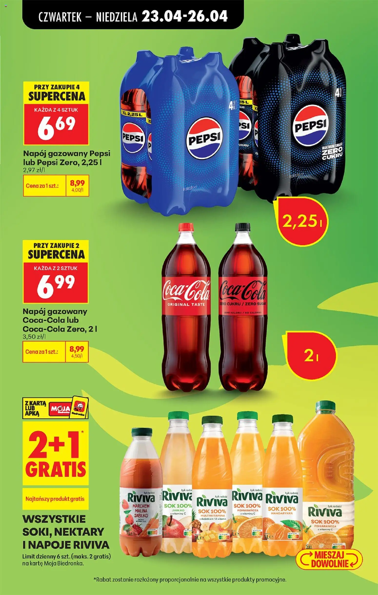Biedronka gazetka od czwartku od 23.04.2026 | Strona: 21 | Produkty: Malina, Napoje, Pepsi, Sok