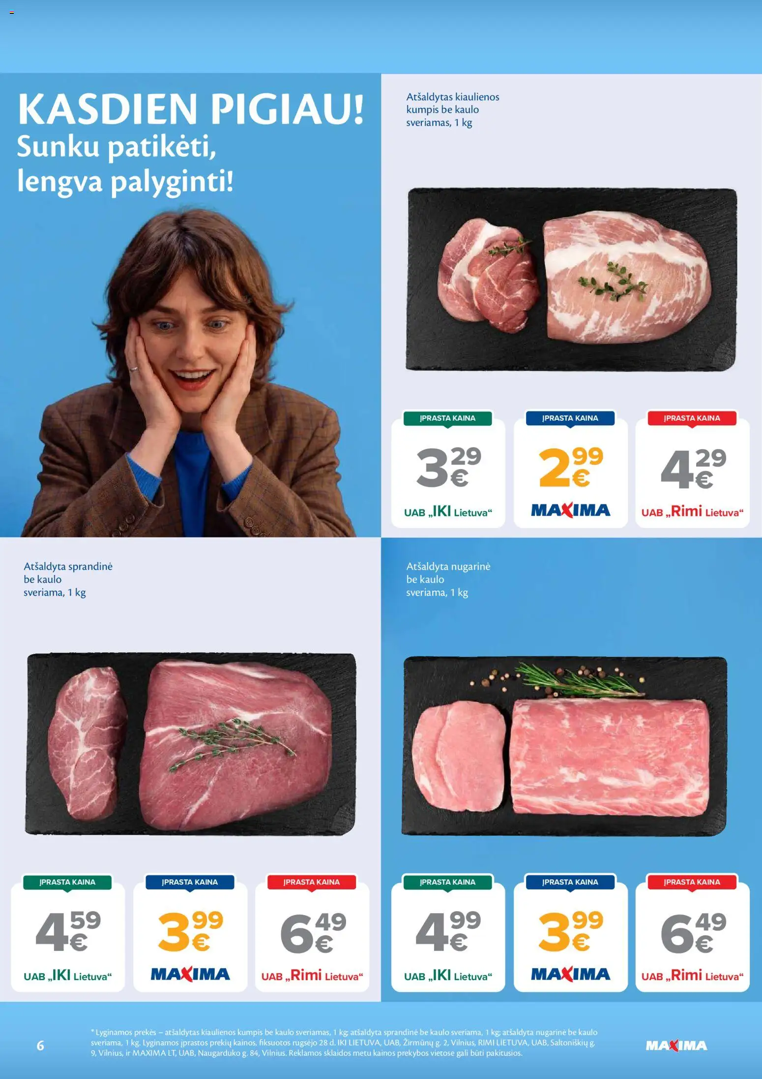 MAXIMA akcijos nuo 2026.10.06 | Puslapis: 6 | Prekių: Kiaulienos, Kumpis