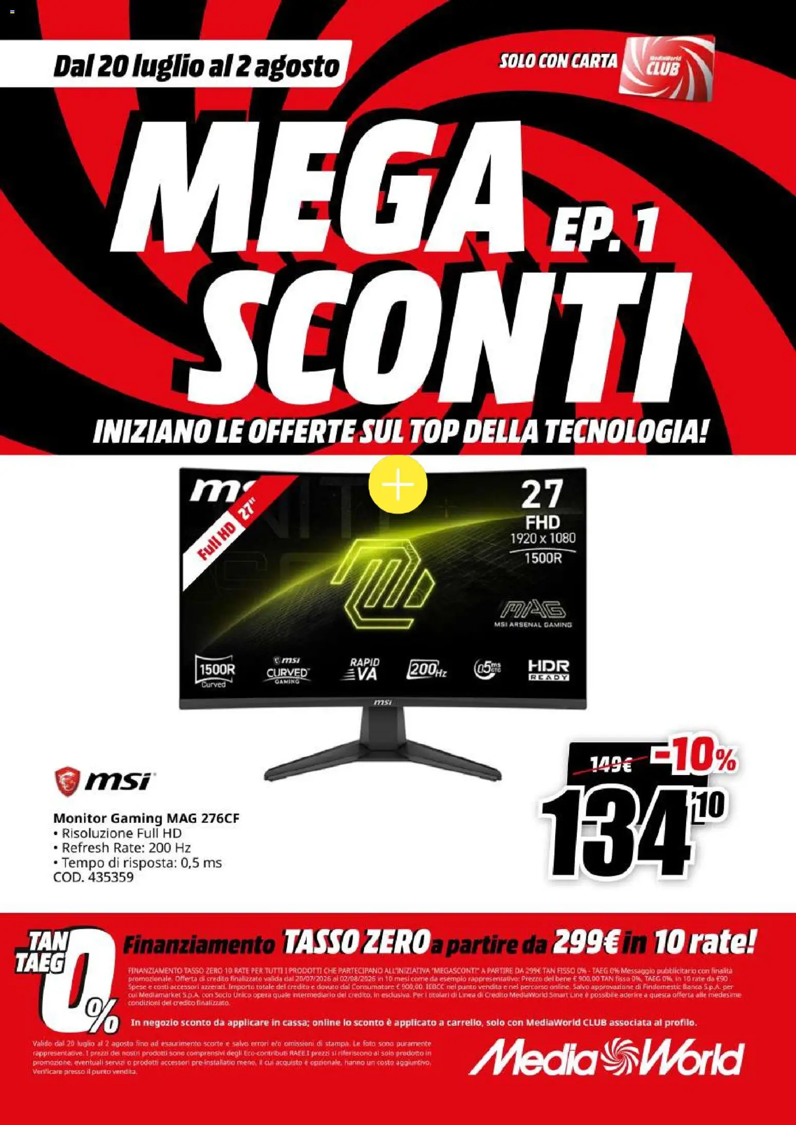 Volantino Media World del 20/07/2026 | Pagina: 39