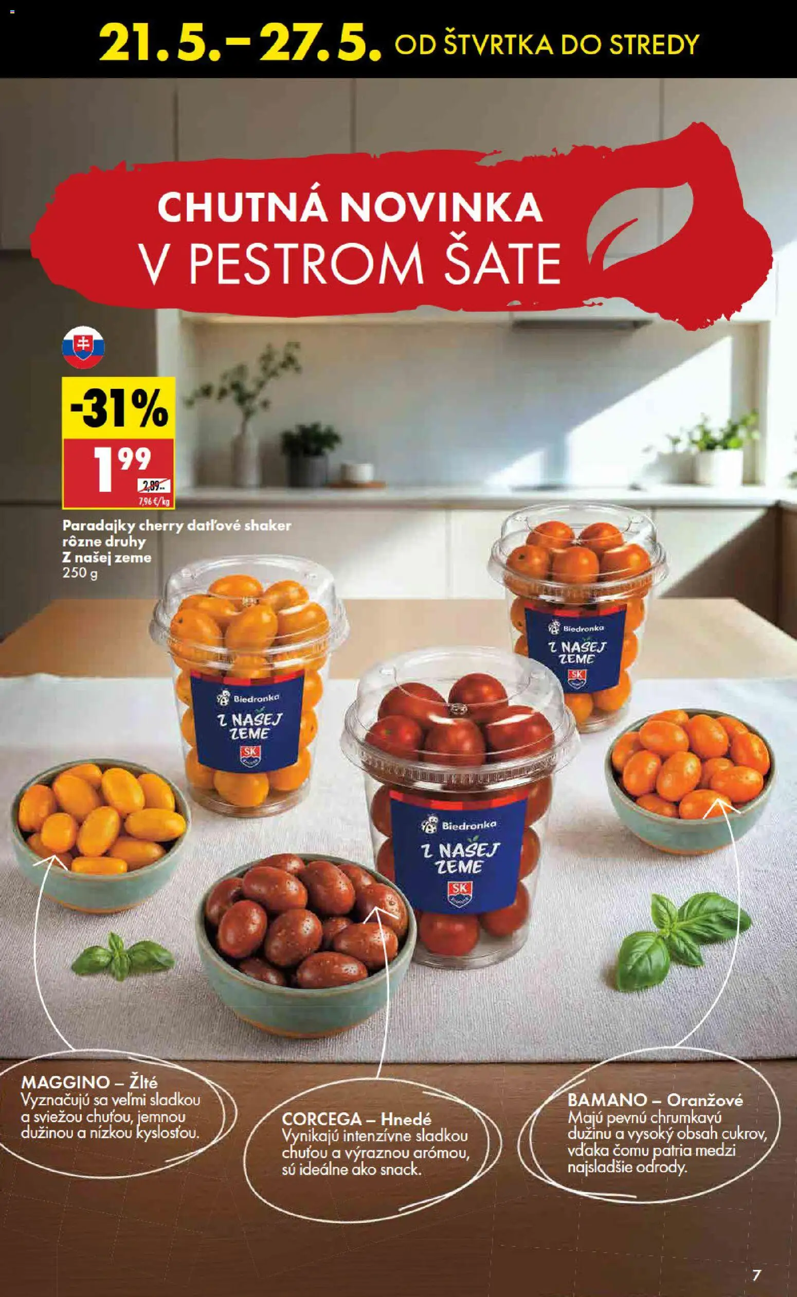 Nové Biedronka akcie – leták je platný od 21.05.2026 | Strana: 7 | Produkty: Paradajky