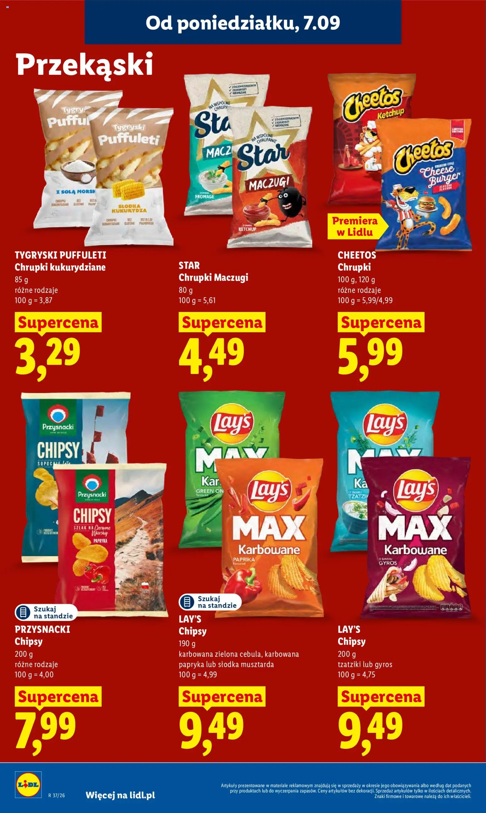 Lidl Polsko leták od 07.09.2026 | Strana: 72 | Produkty: Gyros, Cheetos, Chipsy, Tzatziki