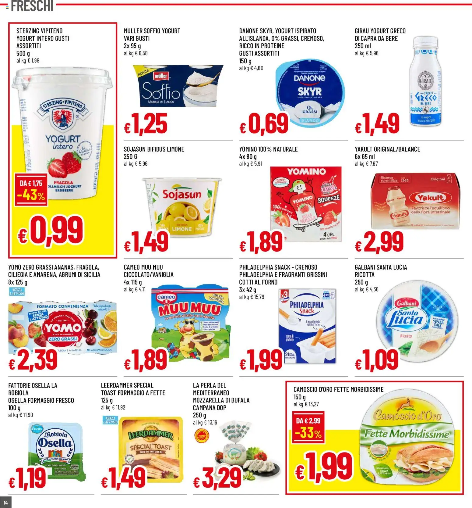 Volantino Galassia del 03/09/2026 | Pagina: 14 | Prodotti: Yogurt greco, Formaggio, Amarena, Robiola
