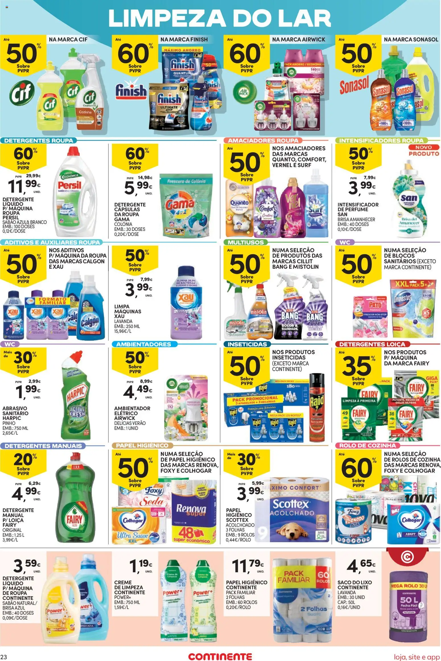 Continente Semanal Continente Bom Dia │ válido de 01/09/2026 | Página: 23 | Produtos: Papel higiénico, Saco, Pato, Creme
