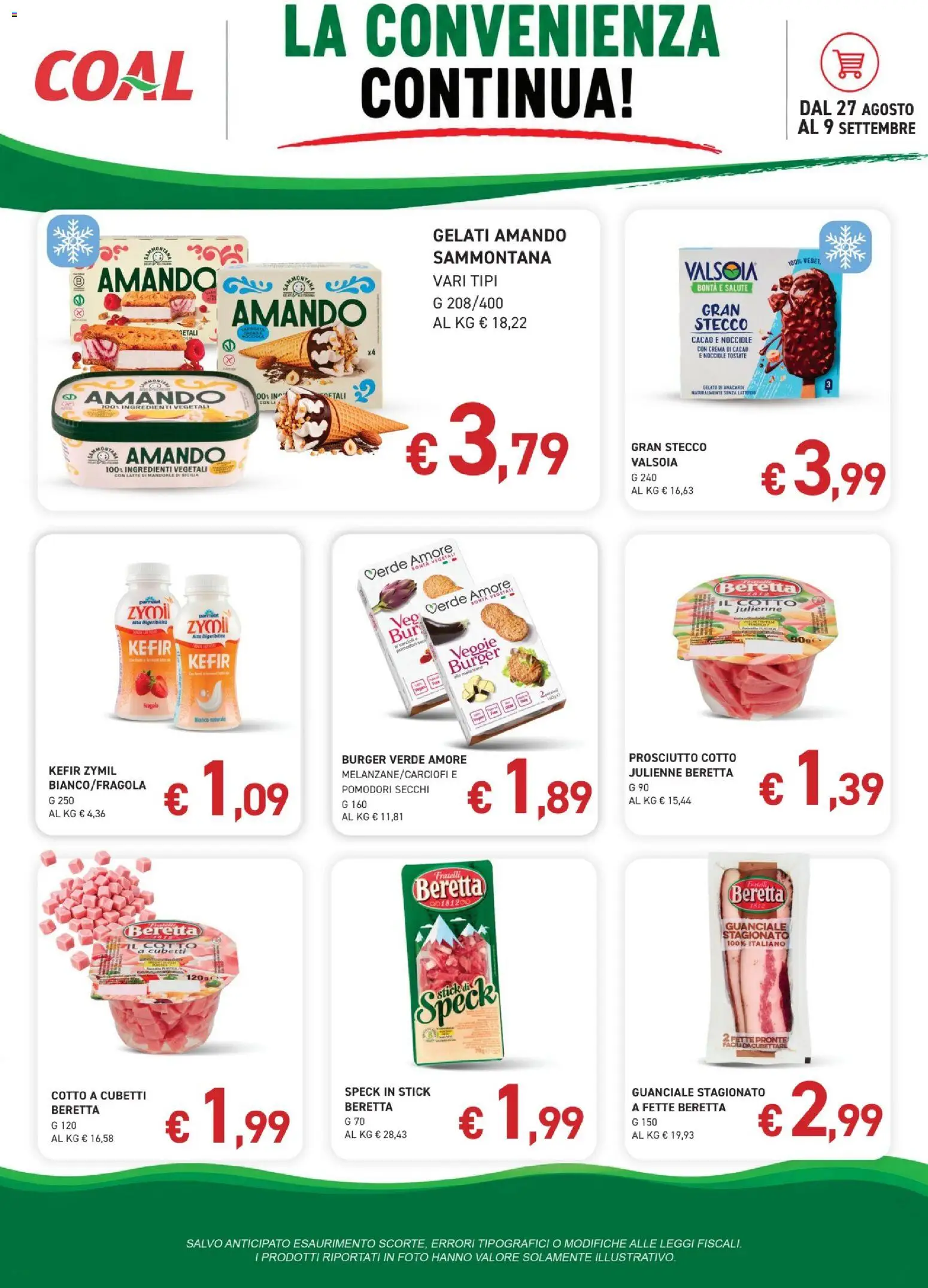 Volantino Coal del 27/08/2026 | Pagina: 3 | Prodotti: Speck, Kefir, Mandorle, Cacao
