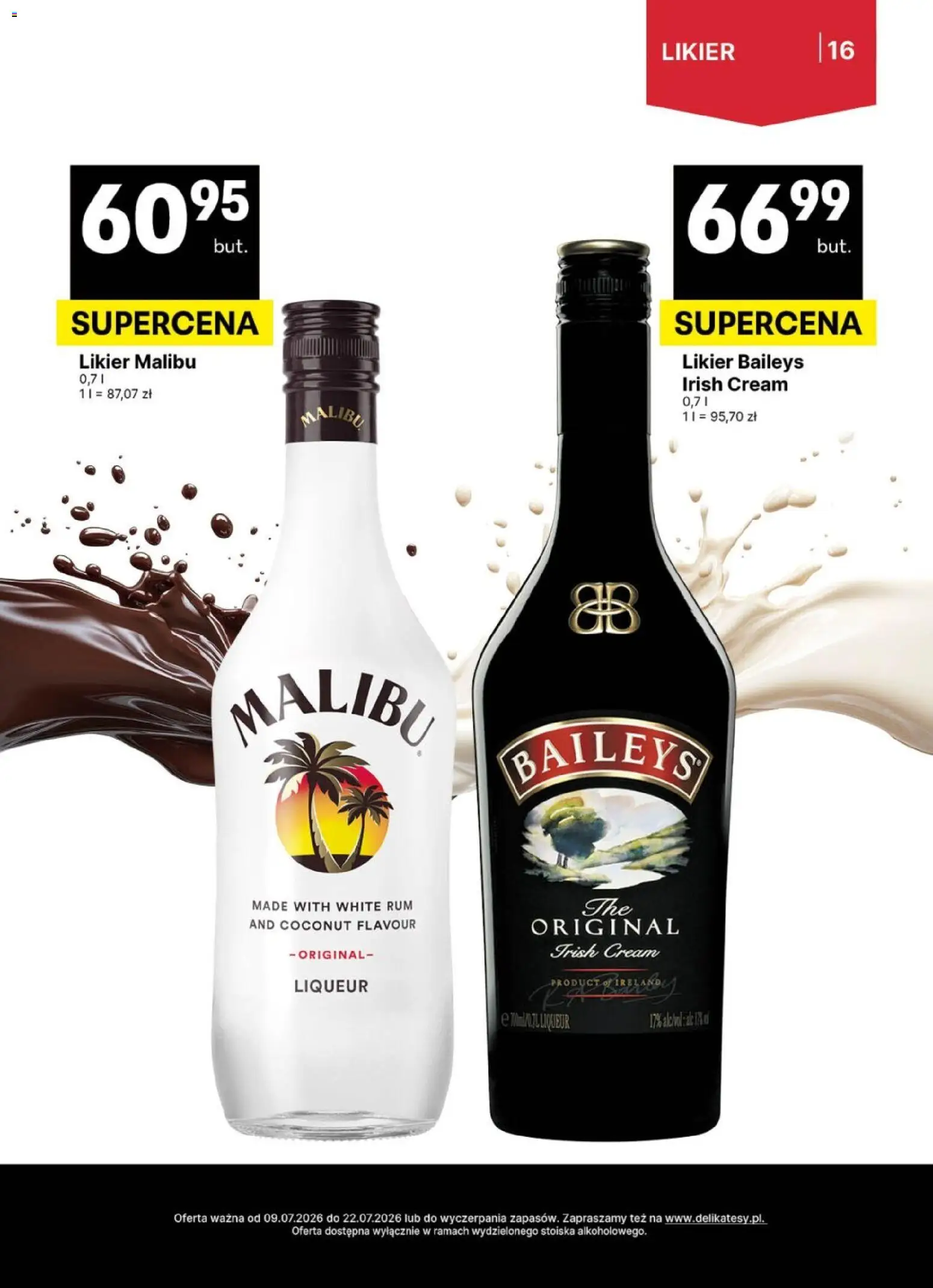 Delikatesy Centrum gazetka - DeliBarek od 09.07.2026 | Strona: 16 | Produkty: Baileys, Rum