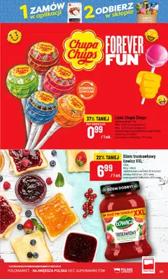 Pogląd oferty "POLOmarket gazetka" - ważna od 23.09.2026 | Strona: 59 | Produkty: Lizak Chupa Chups, Dżem truskawkowy, Dżem