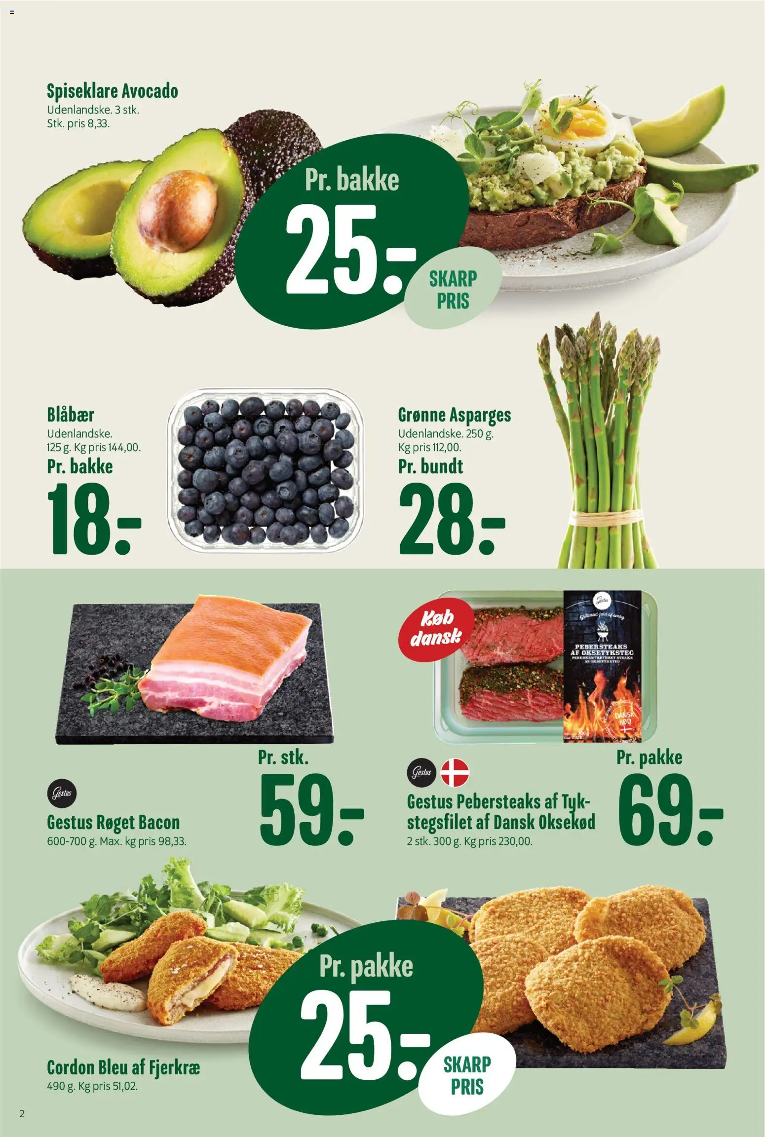 Min Købmand tilbudsavis – gyldig fra 18/09/2026 | Side: 2 | Produkter: Oksekød, Avocado, Bacon, Asparges