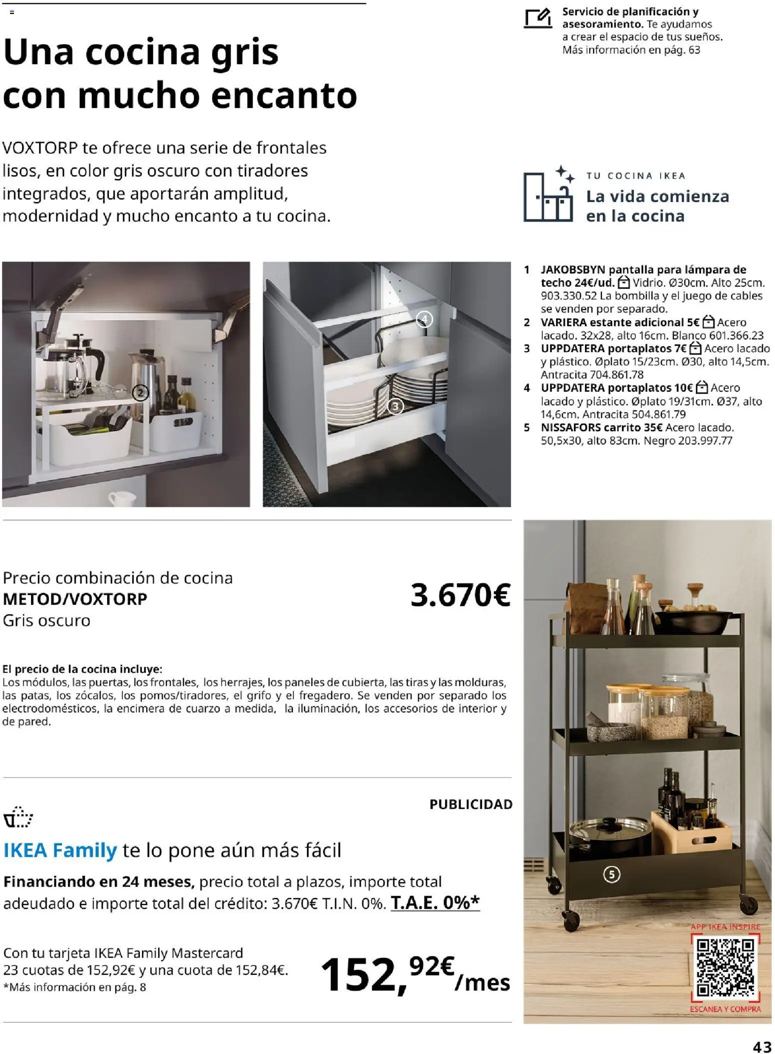 Catálogo IKEA Cocinas │ válido desde el 01.02.2026 | Página: 43 | Productos: Lámpara de techo, Té, Estante, Lámpara