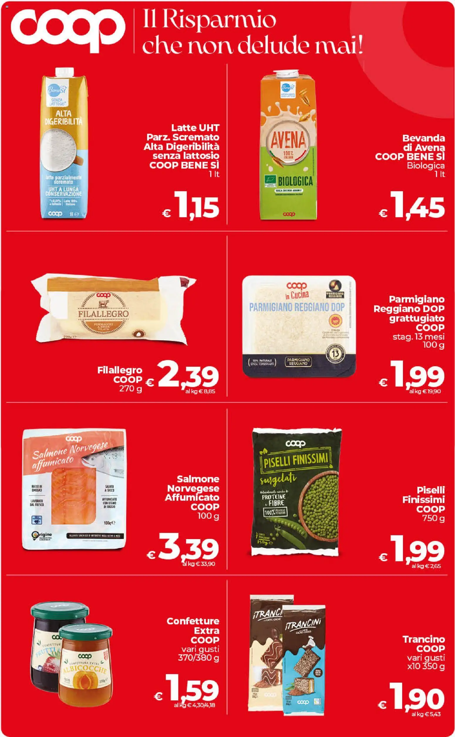 Volantino Ipercoop del 21/08/2026 | Pagina: 8 | Prodotti: Salmone, Latte, Pasta, Senza lattosio