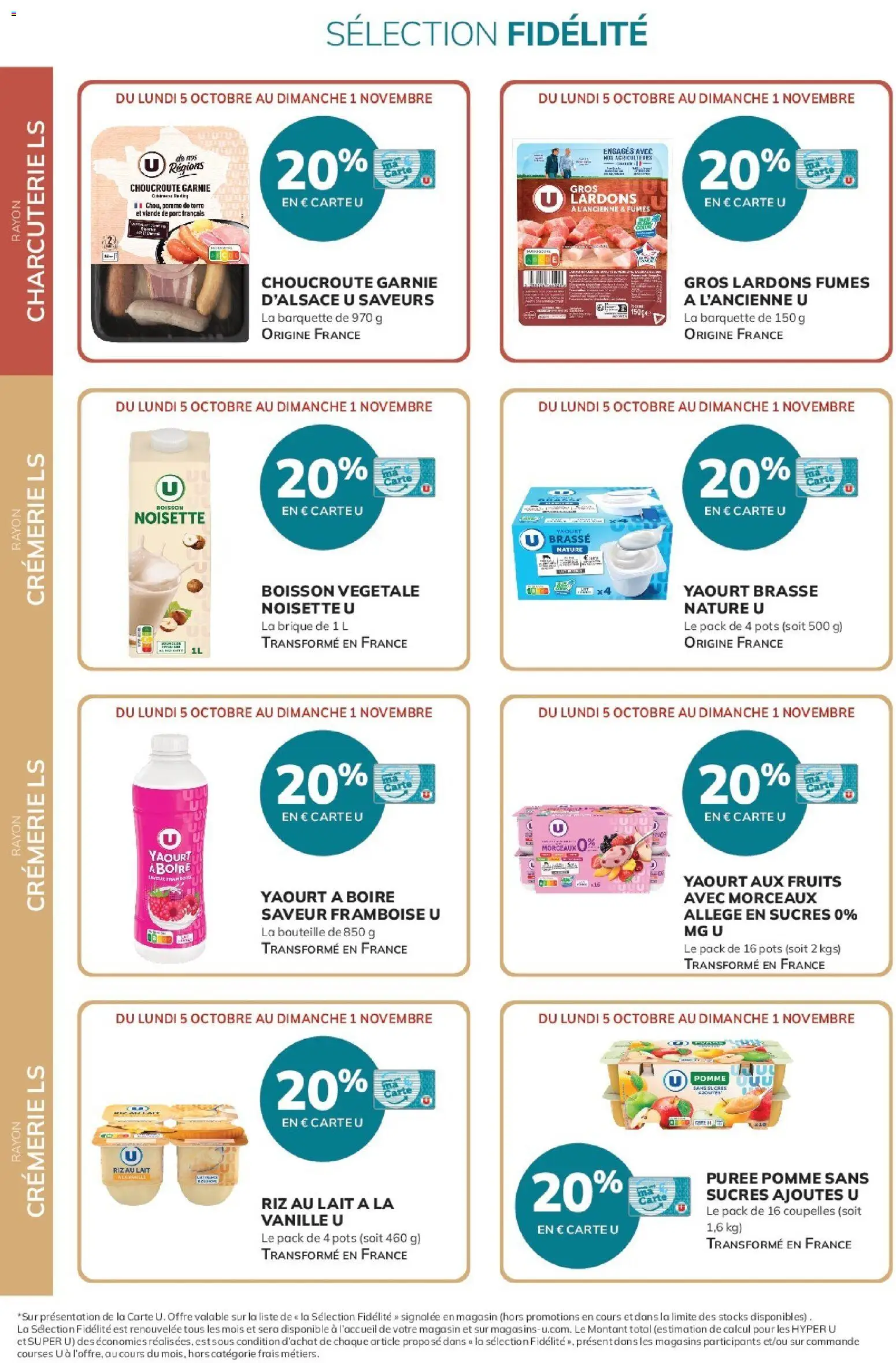 {H1} | Page: 4 | Produits: Riz au lait, Noisette, Pomme, Lardons