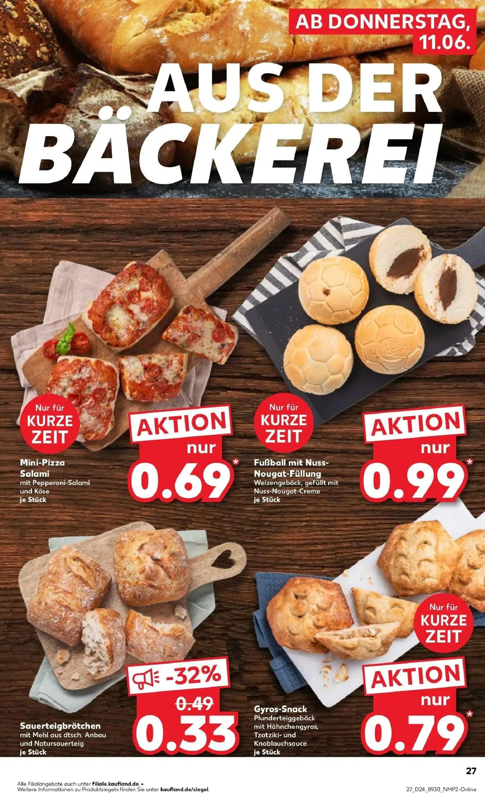 Kaufland Prospekt Freudenstadt – gültig ab 11.06.2026 | Seite: 27 | Produkte: Mehl, Fußball, Salami, Pizza