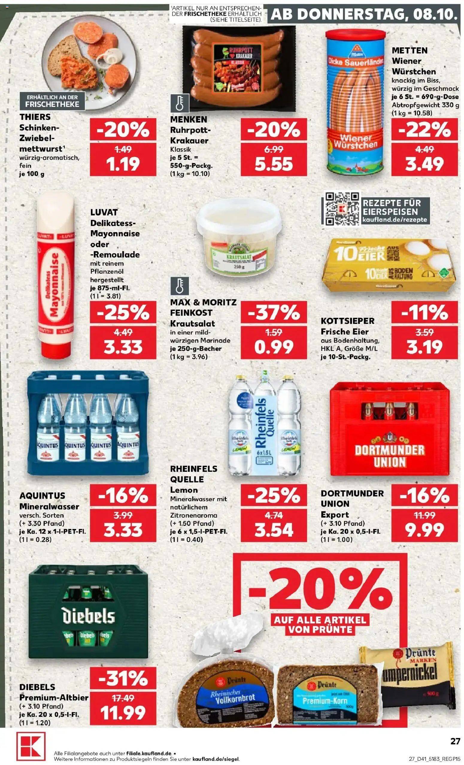 Prospekt Kaufland ab 05.10.2026 » Angebote Online zum Blättern | Seite: 37 | Produkte: Vollkornbrot, Mineralwasser, Diebels, Schinken