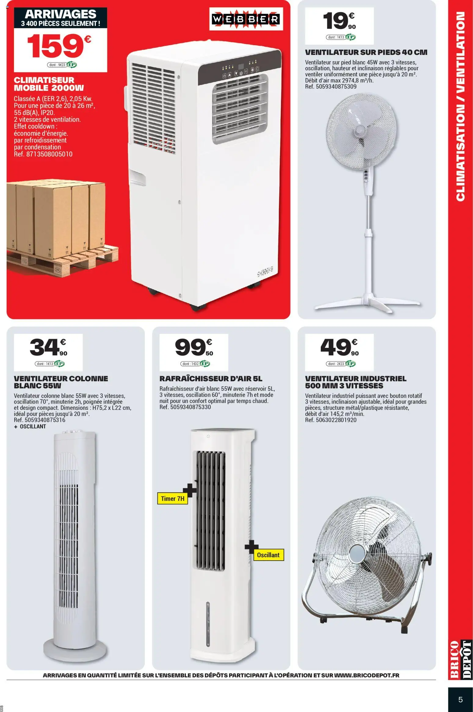 {H1} | Page: 5 | Produits: Ventilateur sur pied, Climatisation, Ventilateur, Climatiseur